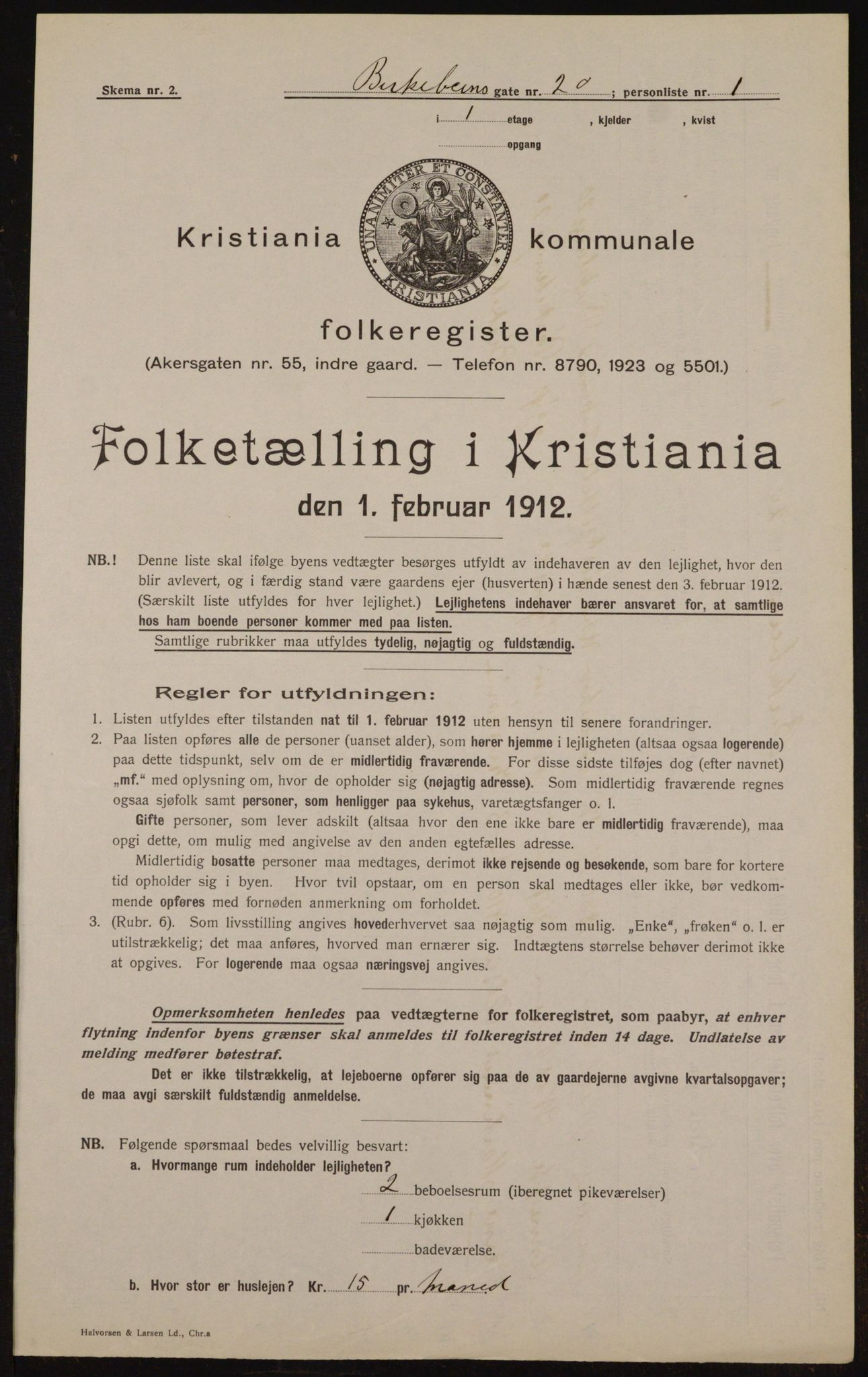 OBA, Kommunal folketelling 1.2.1912 for Kristiania, 1912, s. 5026