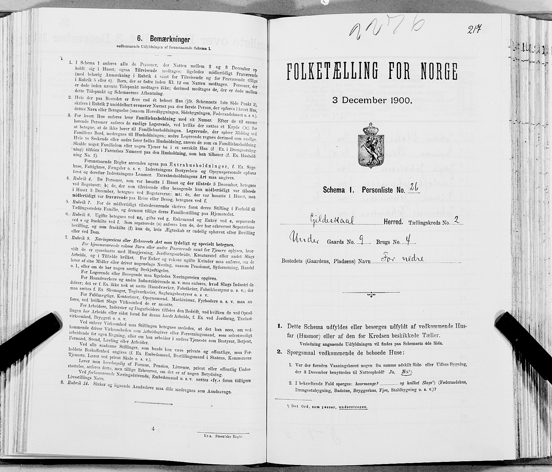 SAT, Folketelling 1900 for 1838 Gildeskål herred, 1900, s. 260