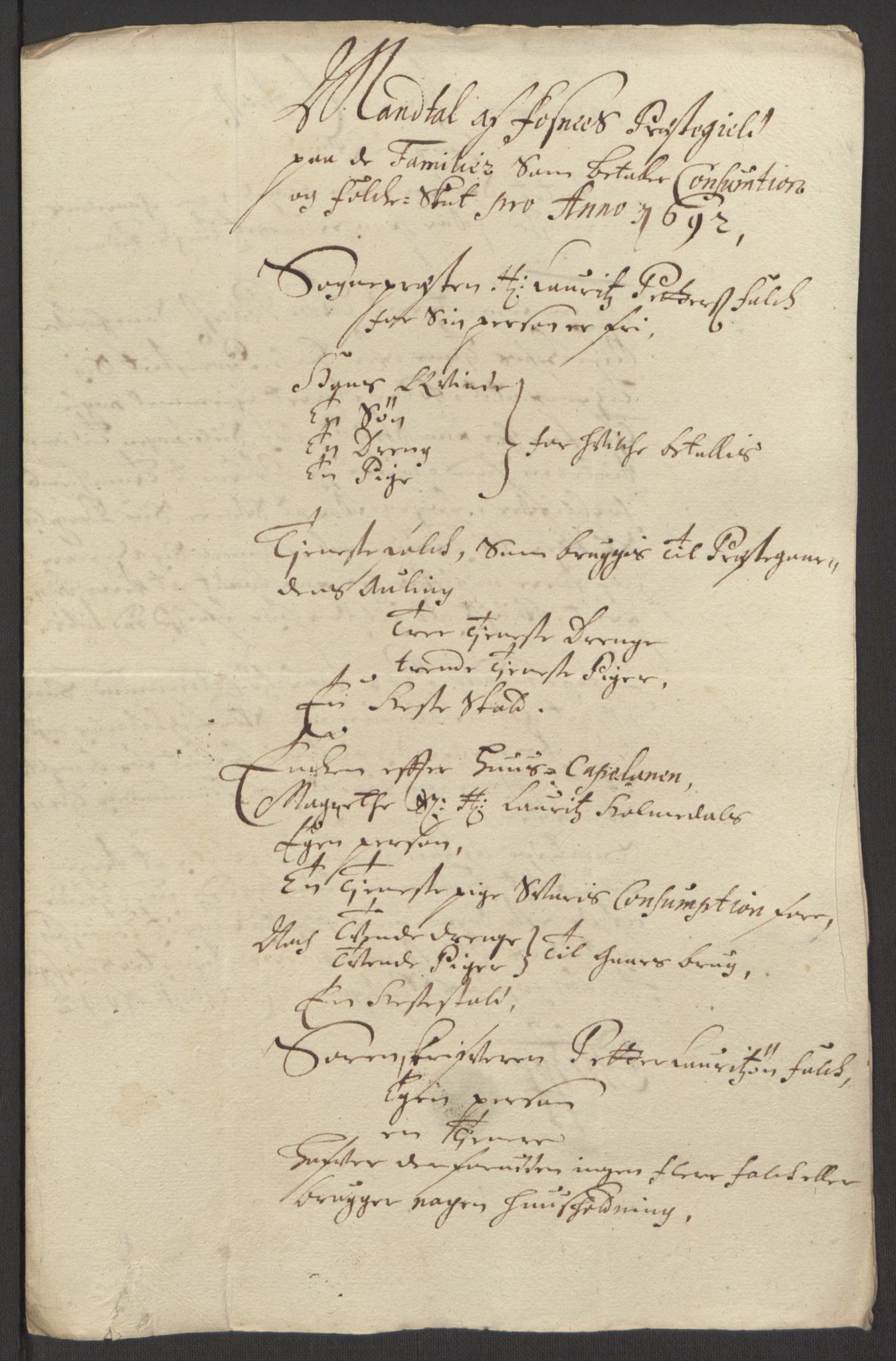 Rentekammeret inntil 1814, Reviderte regnskaper, Fogderegnskap, AV/RA-EA-4092/R64/L4424: Fogderegnskap Namdal, 1692-1695, s. 58