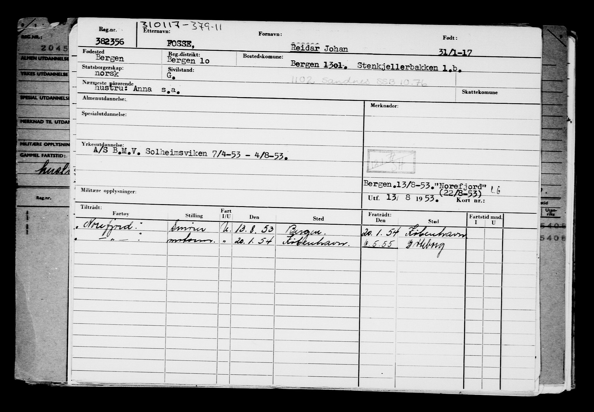 Direktoratet for sjømenn, RA/S-3545/G/Gb/L0145: Hovedkort, 1917, s. 566