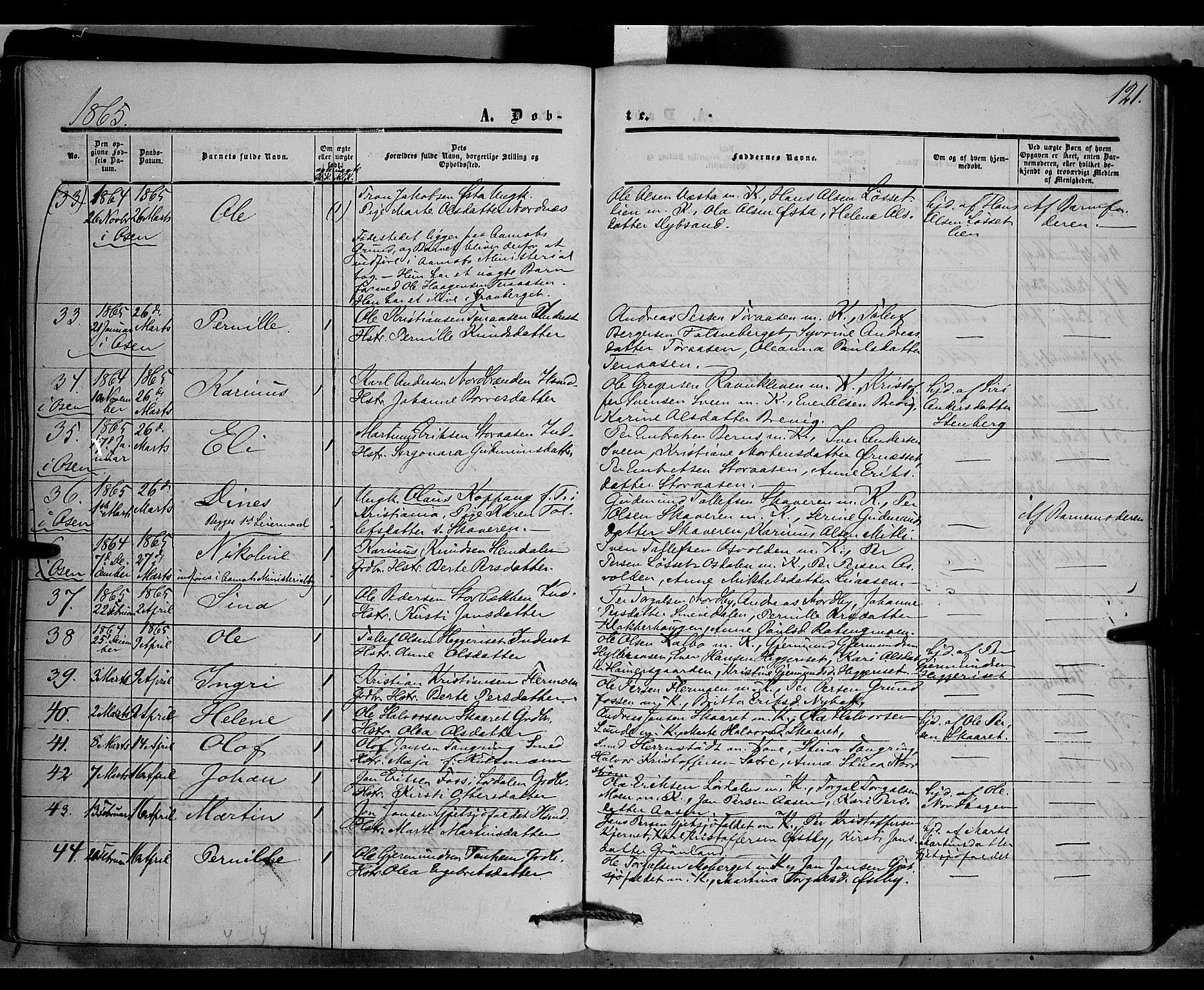 Trysil prestekontor, AV/SAH-PREST-046/H/Ha/Haa/L0005: Ministerialbok nr. 5, 1851-1865, s. 121