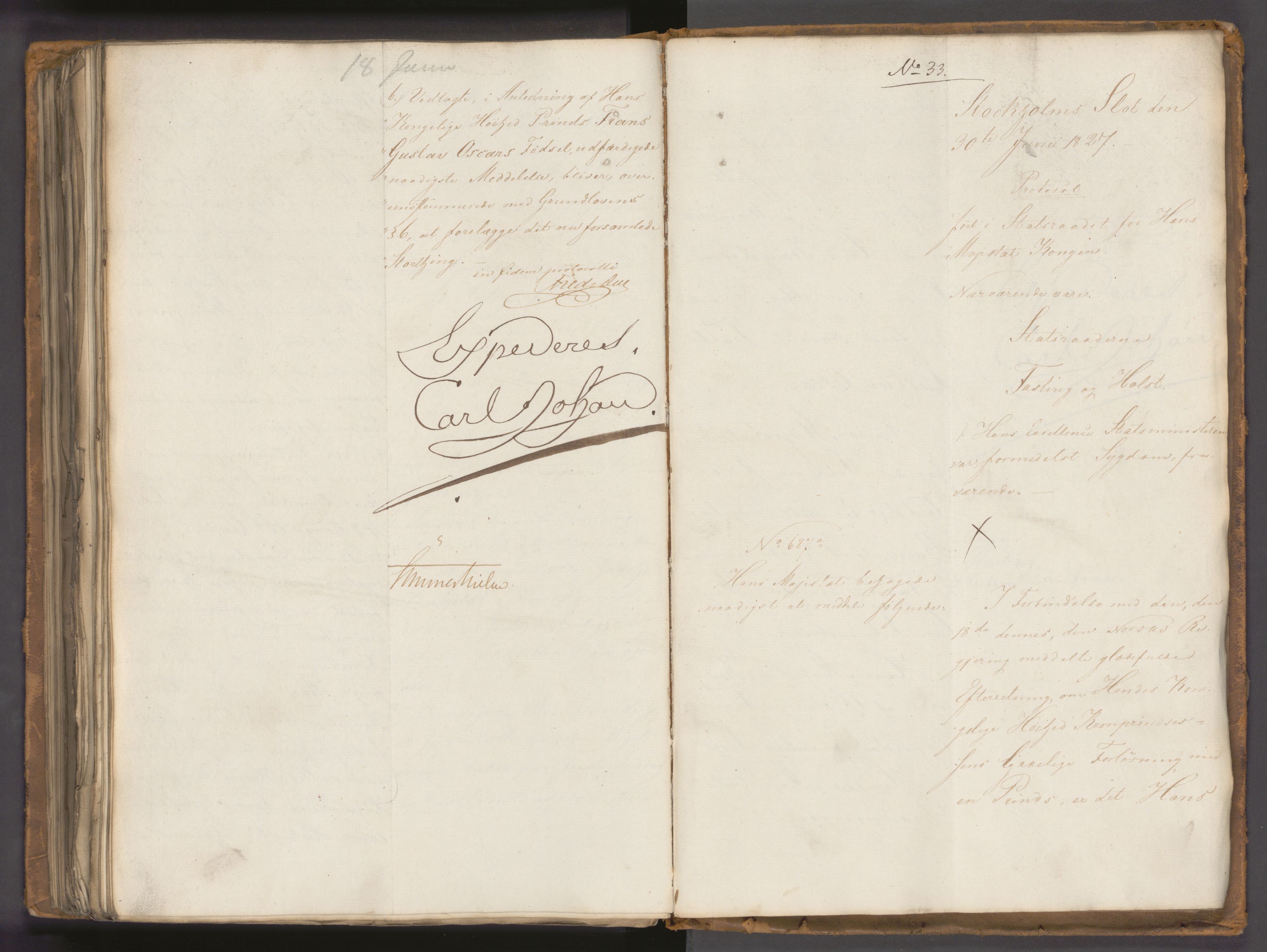 Statsrådssekretariatet, AV/RA-S-1001/A/Ab/L0024: Kgl. res. nr. 1-687a, 1. halvår, 1827