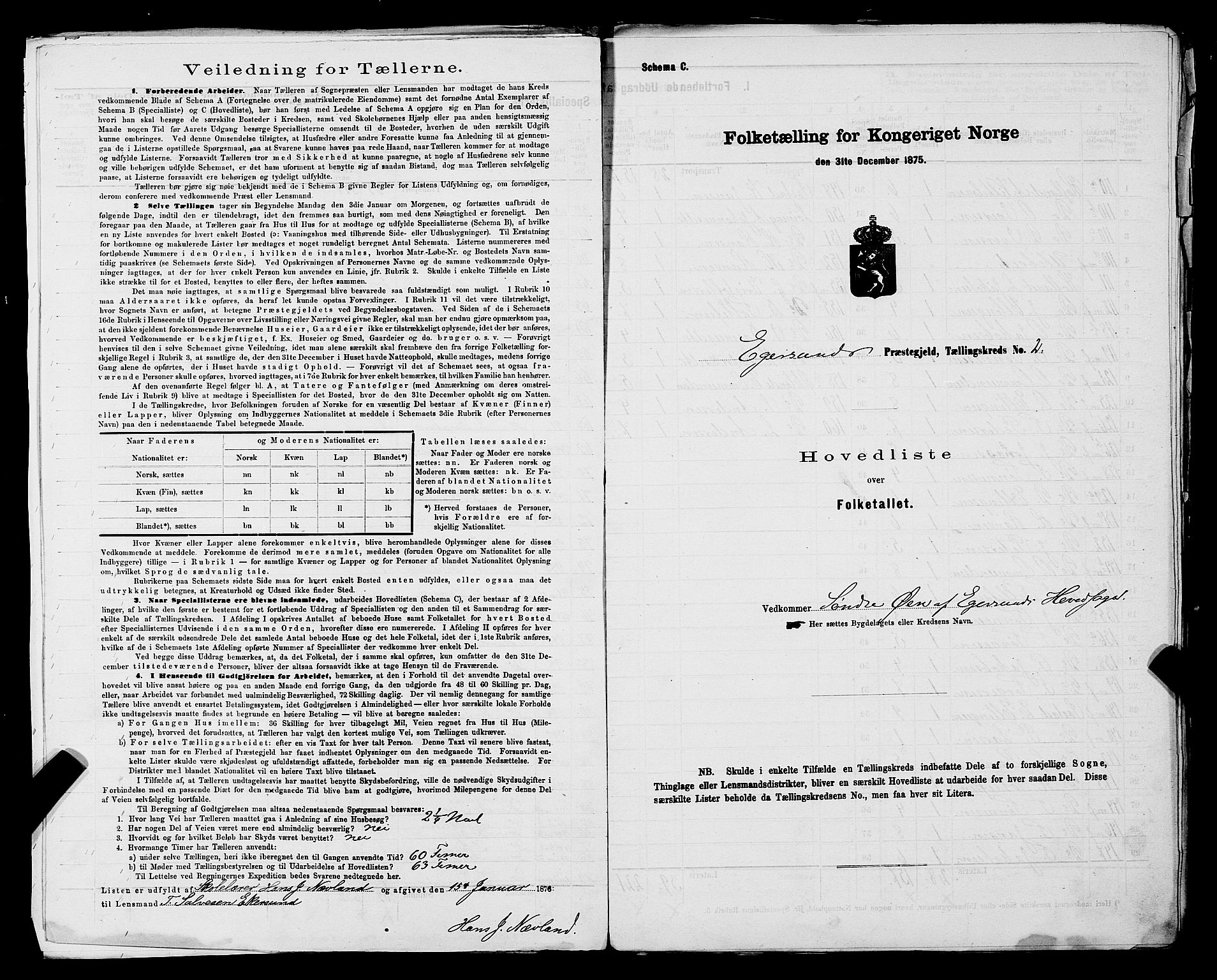 SAST, Folketelling 1875 for 1116L Eigersund prestegjeld, Eigersund landsokn og Ogna sokn, 1875, s. 10