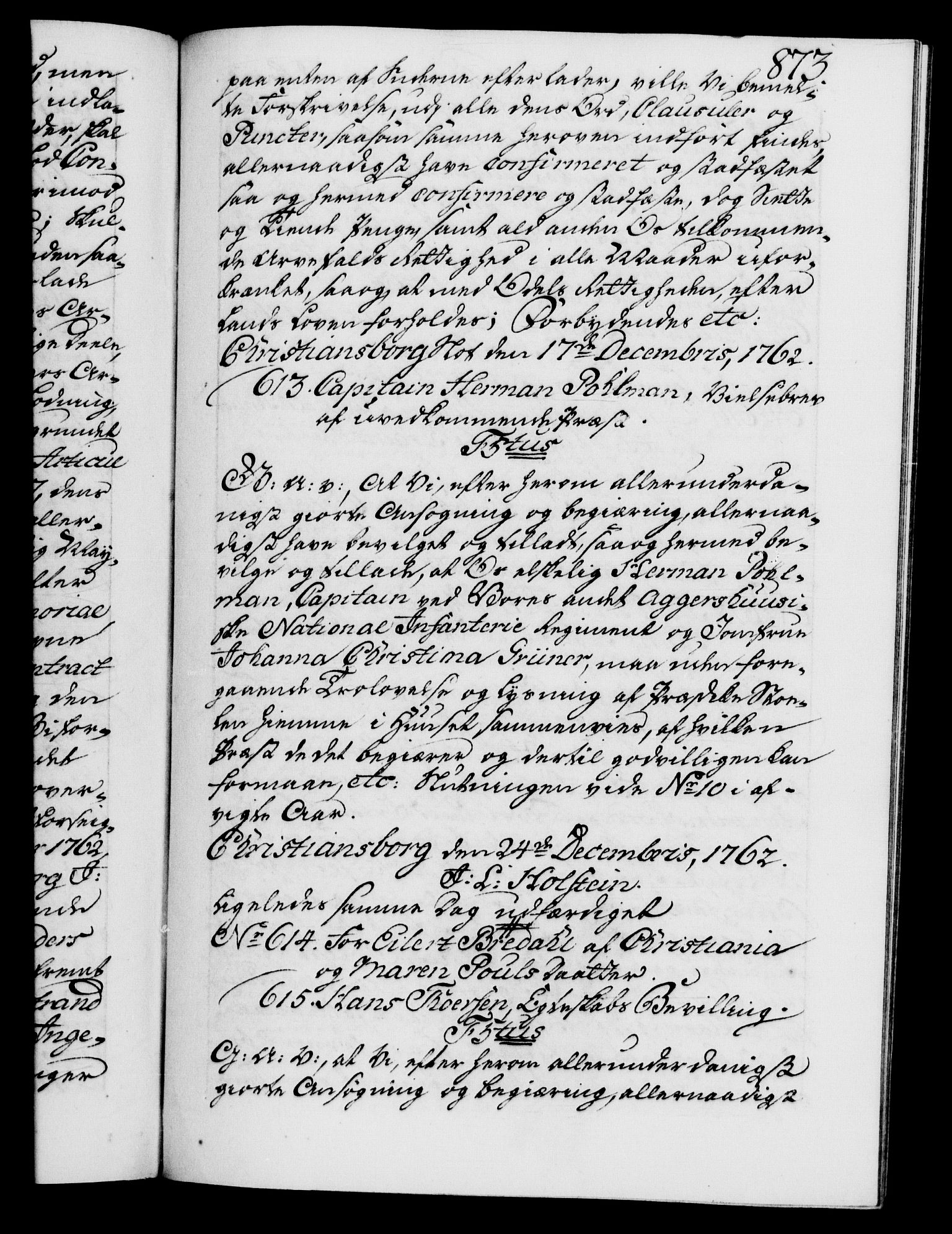 Danske Kanselli 1572-1799, AV/RA-EA-3023/F/Fc/Fca/Fcaa/L0041: Norske registre, 1760-1762, s. 873a