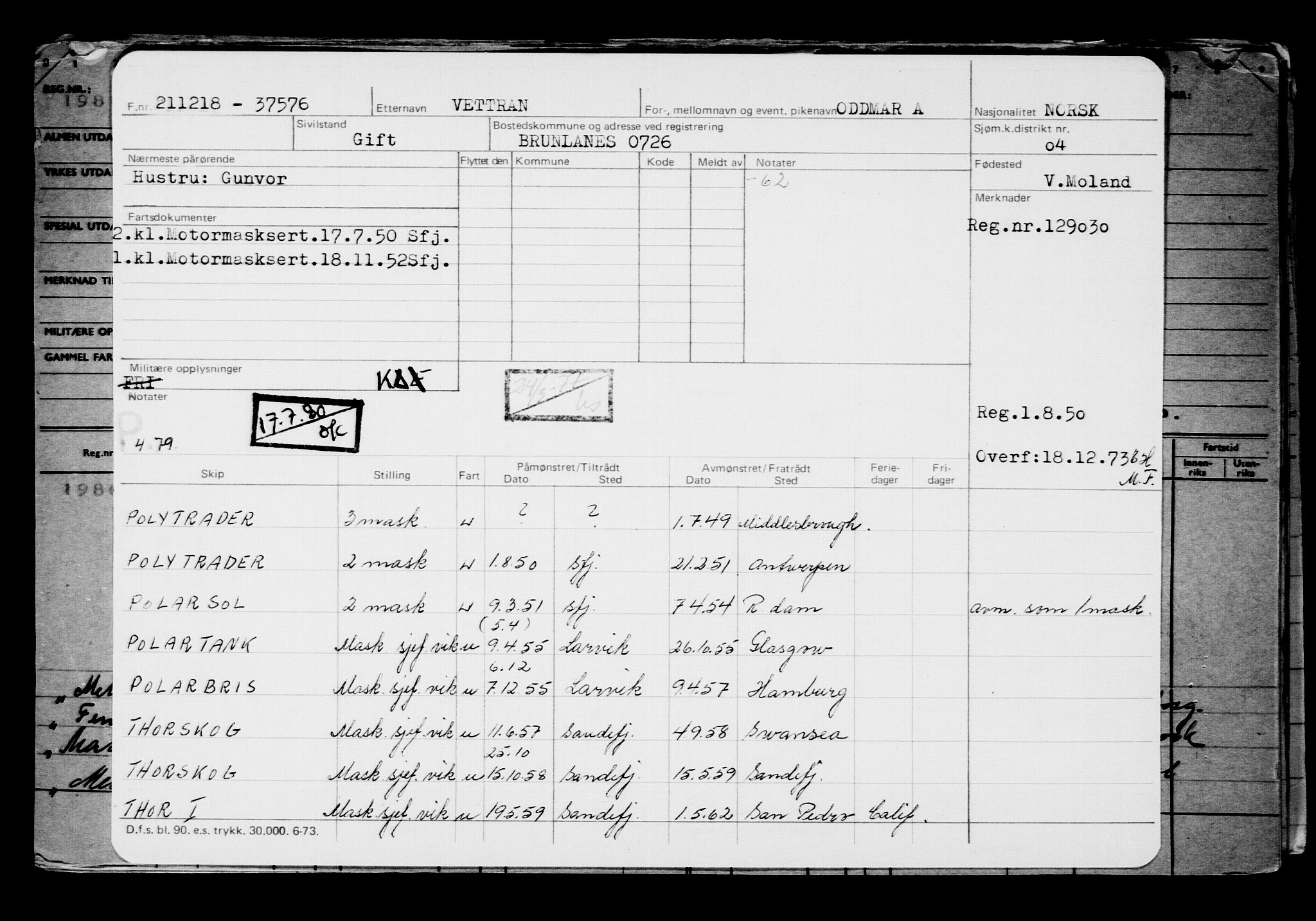 Direktoratet for sjømenn, AV/RA-S-3545/G/Gb/L0165: Hovedkort, 1918-1919, s. 36