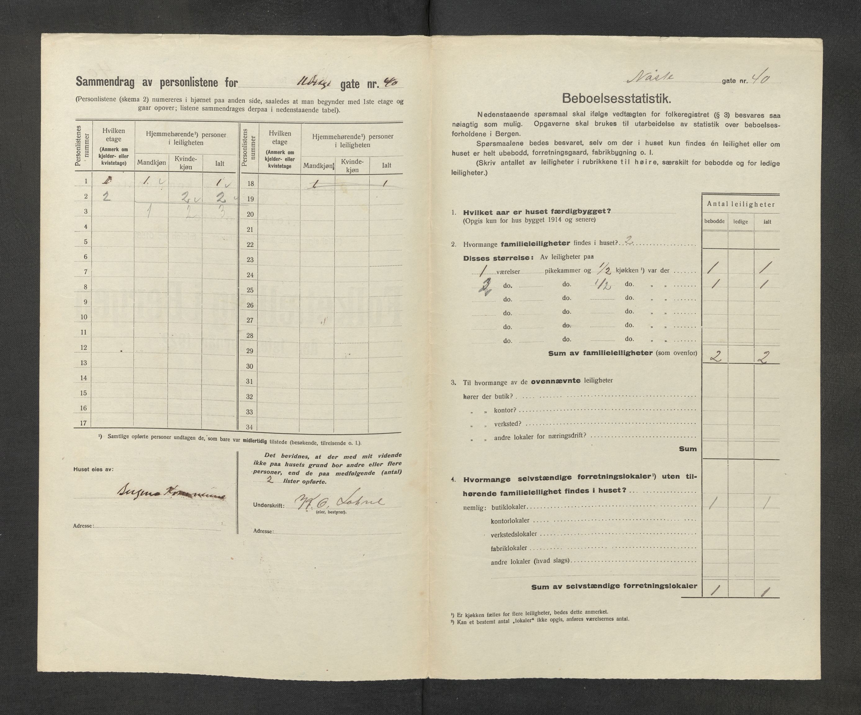 SAB, Kommunal folketelling 1922 for Bergen kjøpstad, 1922, s. 29757