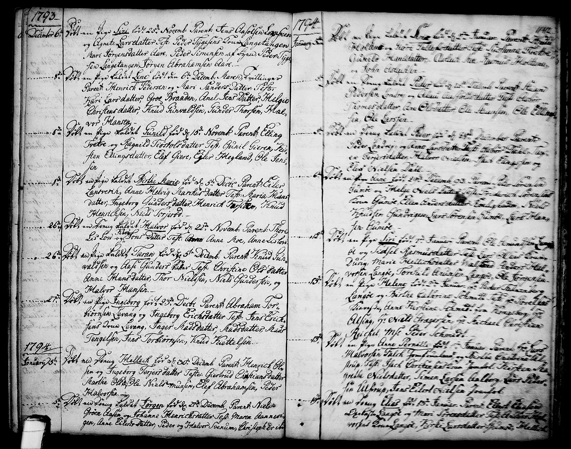 Sannidal kirkebøker, AV/SAKO-A-296/F/Fa/L0002: Ministerialbok nr. 2, 1767-1802, s. 142