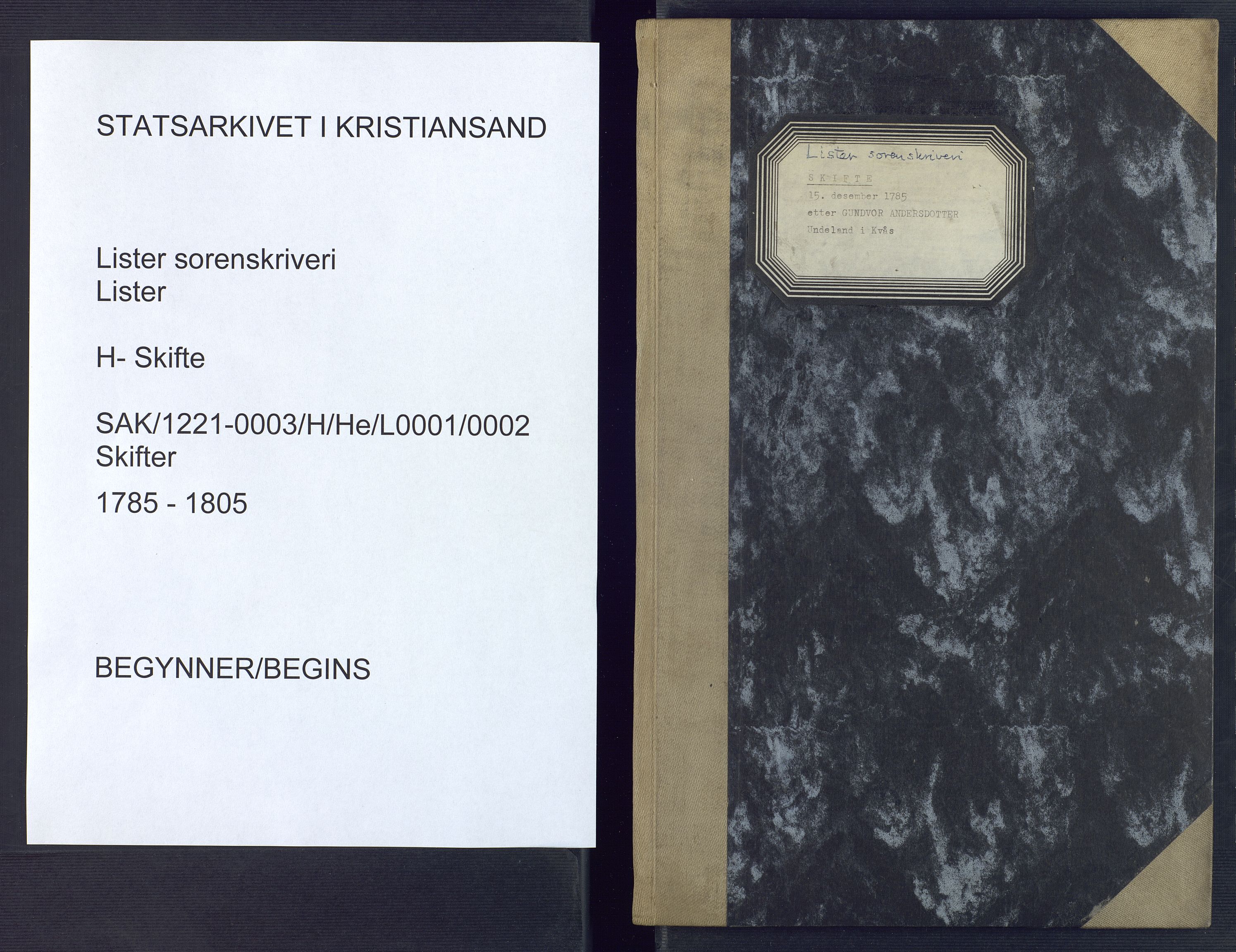 Lister sorenskriveri, AV/SAK-1221-0003/H/He/L0001/0002: Skifter / Skifter, 1785-1805