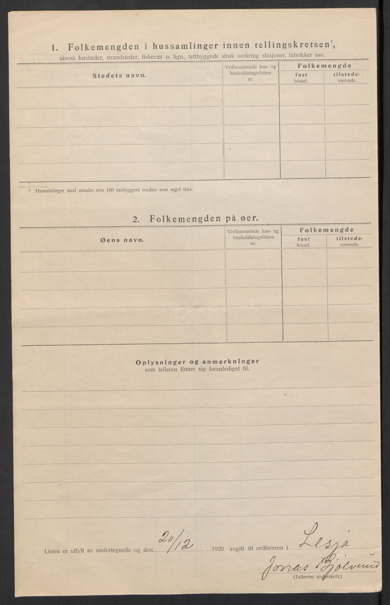 SAH, Folketelling 1920 for 0512 Lesja herred, 1920, s. 15