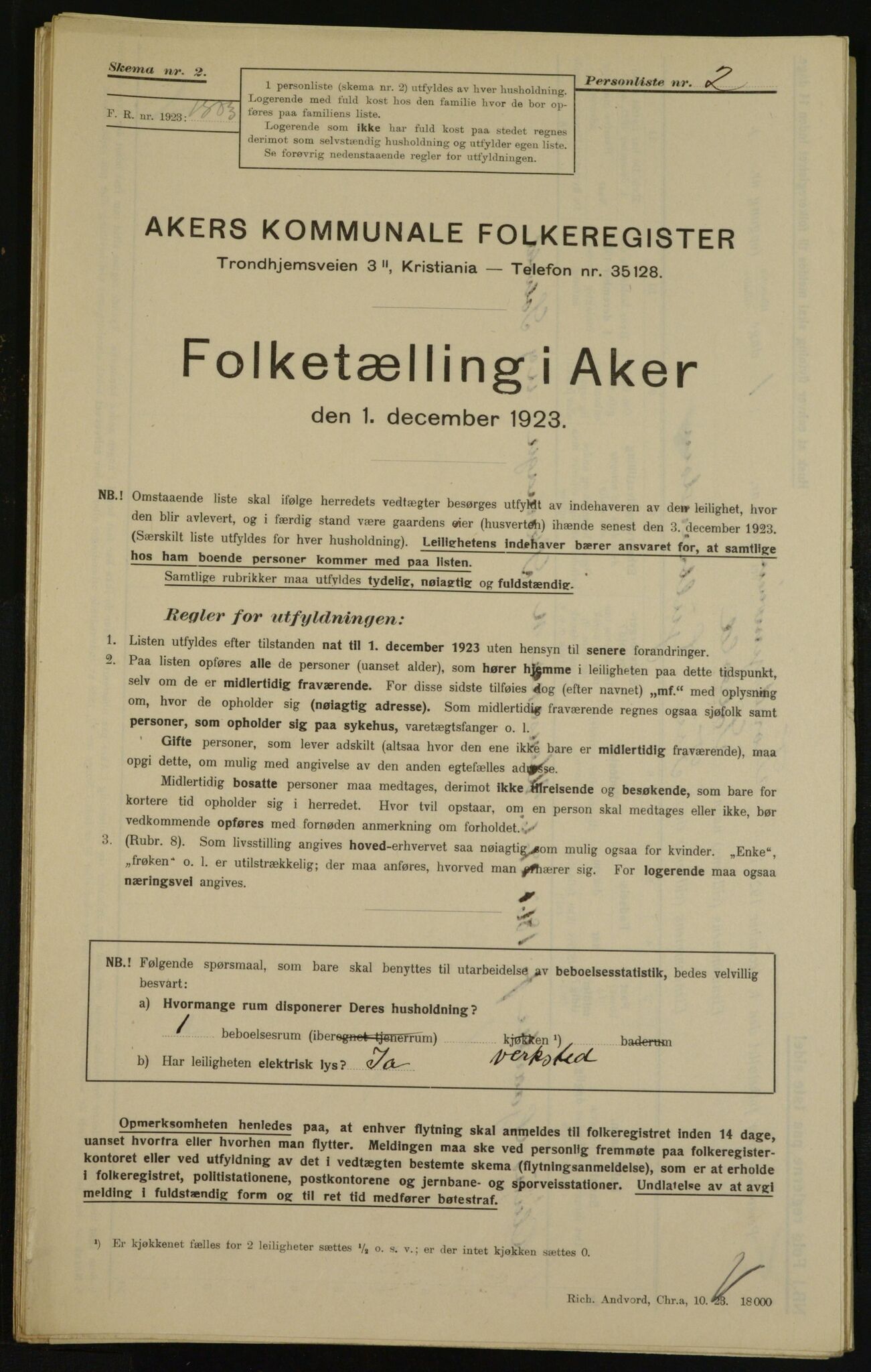 , Kommunal folketelling 1.12.1923 for Aker, 1923, s. 33941