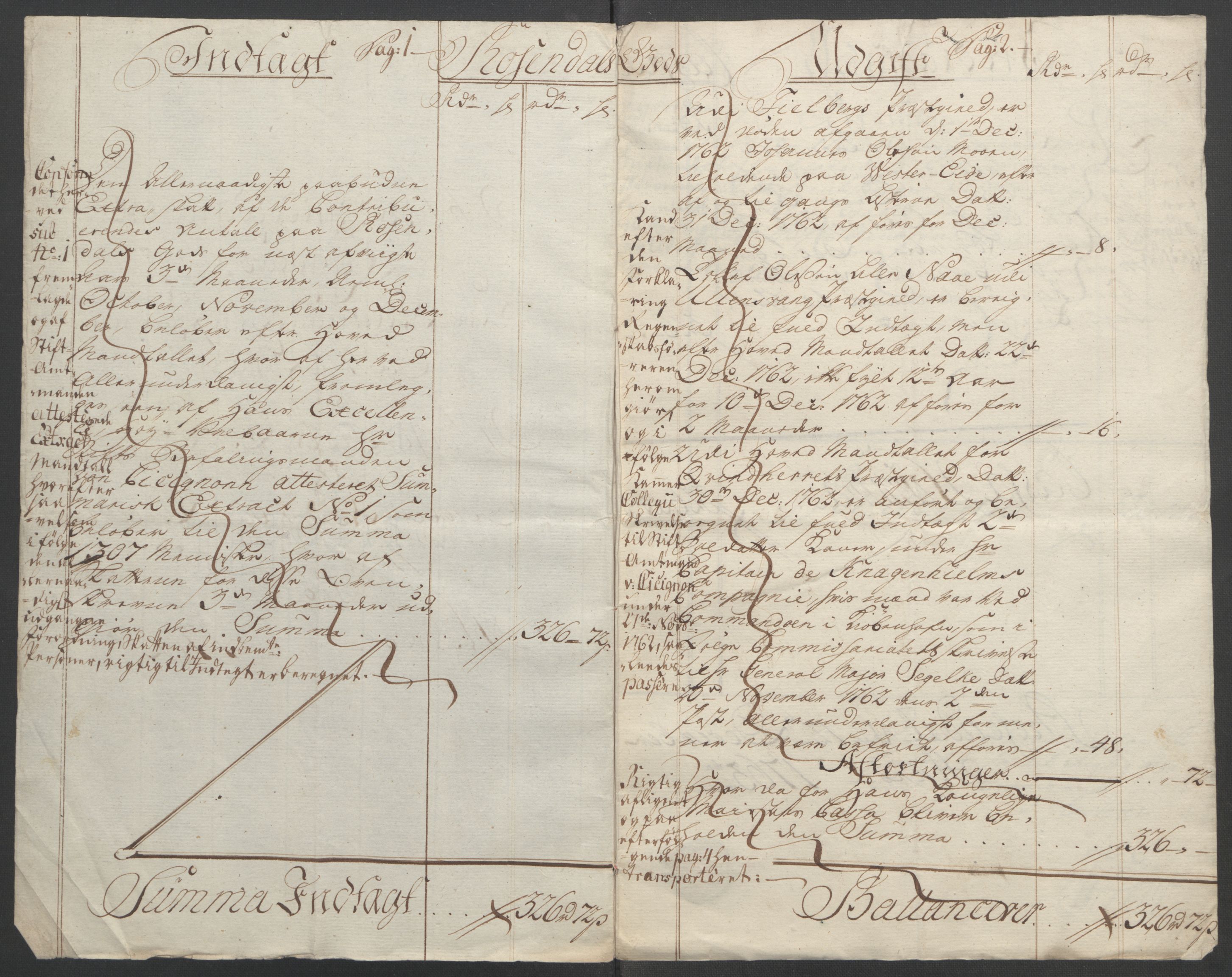 Rentekammeret inntil 1814, Reviderte regnskaper, Fogderegnskap, AV/RA-EA-4092/R49/L3157: Ekstraskatten Rosendal Baroni, 1762-1772, s. 5