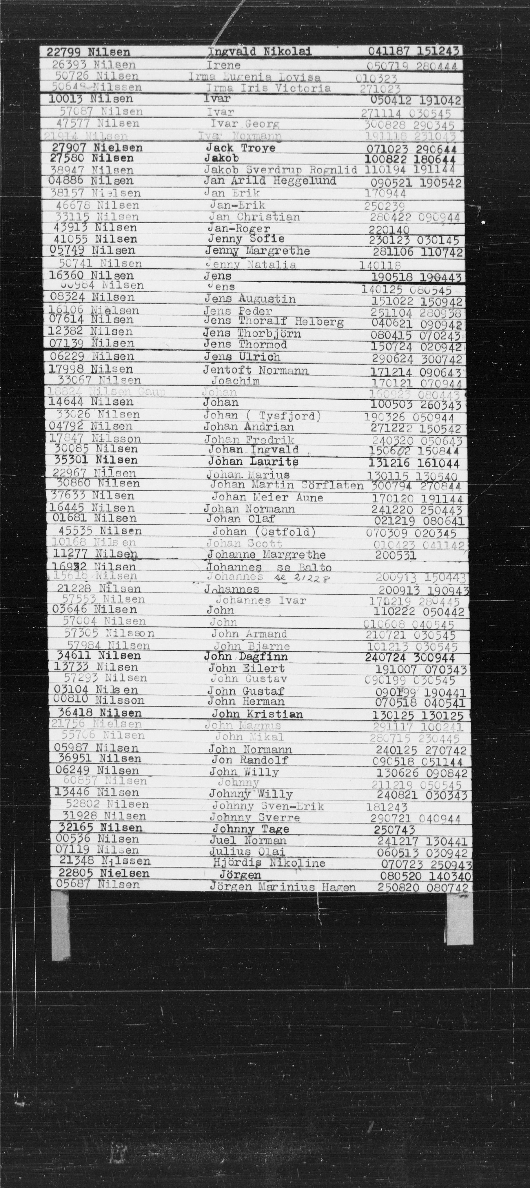 Den Kgl. Norske Legasjons Flyktningskontor, RA/S-6753/V/Va/L0022: Kjesäterkartoteket.  Alfabetisk register, A-Å., 1940-1945, s. 617