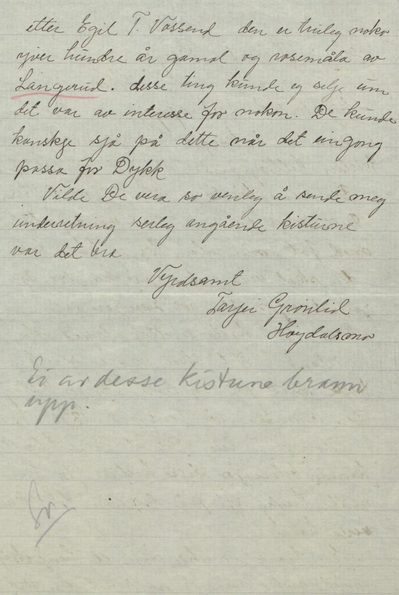 Rikard Berge, TEMU/TGM-A-1003/F/L0018/0056: 600-656 / 655 Brev, kataloger og andre papir til Rikard Berge. Konvolutten merka: Postpapir8, 1910-1950