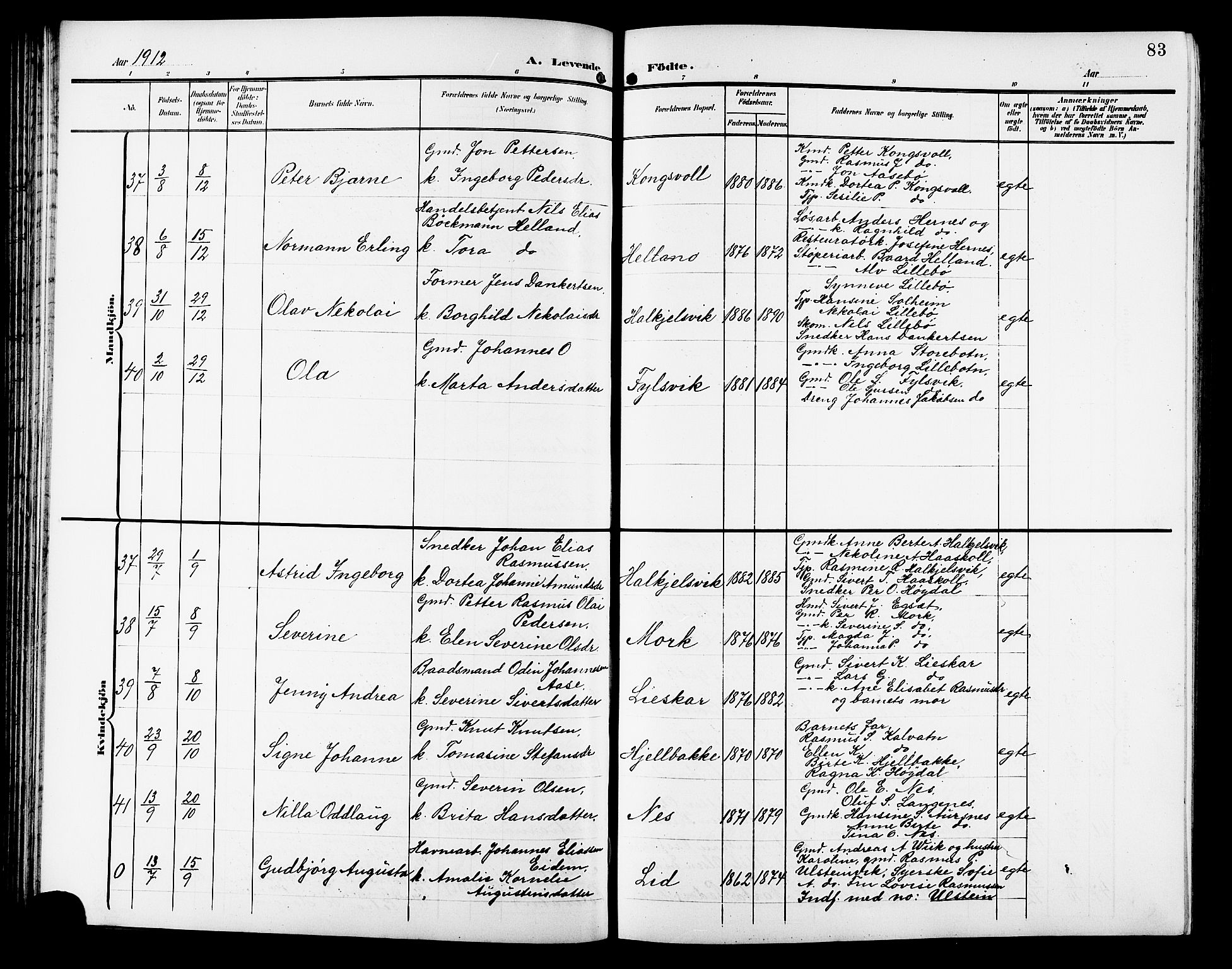 Ministerialprotokoller, klokkerbøker og fødselsregistre - Møre og Romsdal, AV/SAT-A-1454/511/L0159: Klokkerbok nr. 511C05, 1902-1920, s. 83