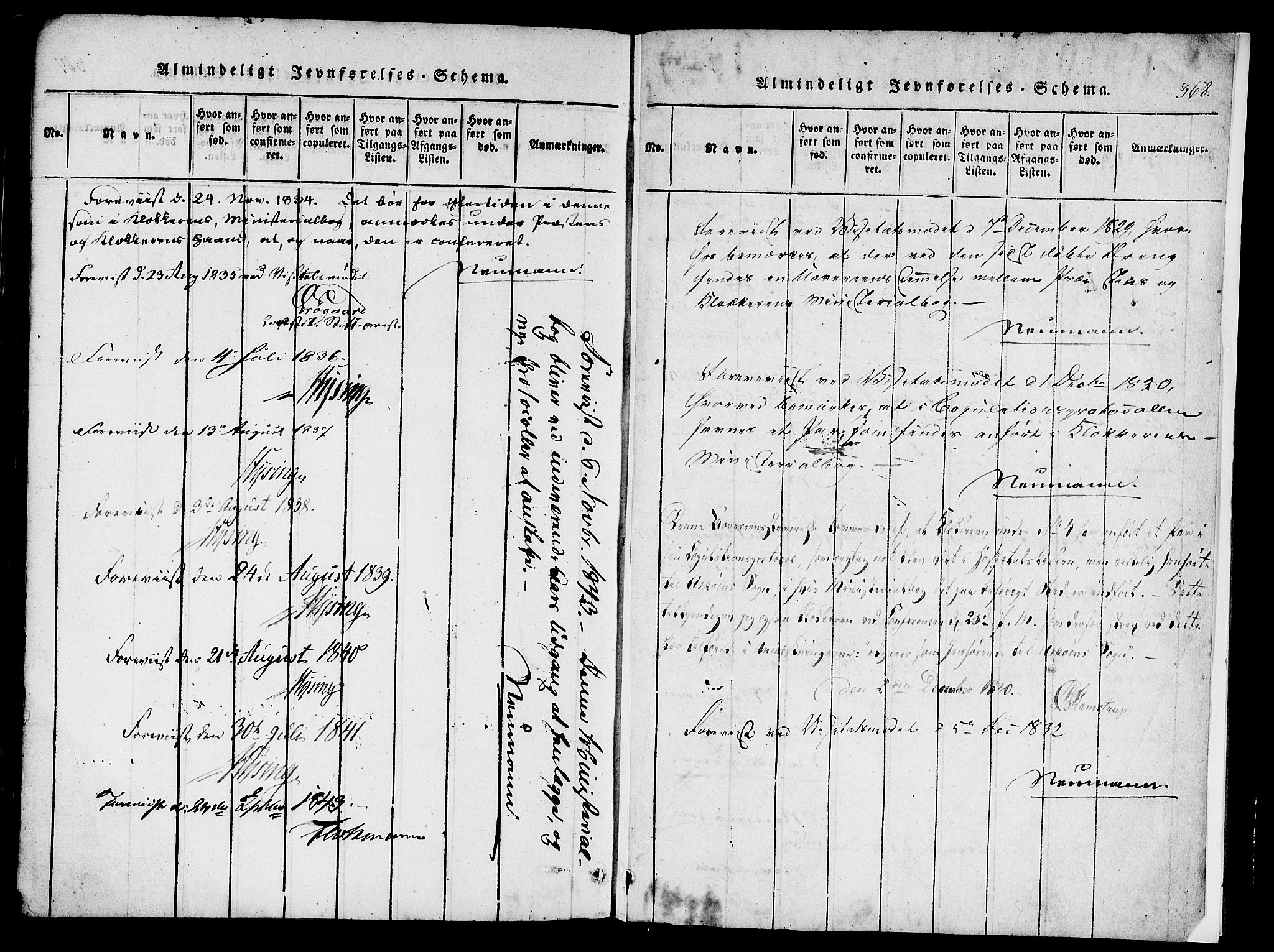 St. Jørgens hospital og Årstad sokneprestembete, AV/SAB-A-99934: Ministerialbok nr. A 3, 1815-1843, s. 368