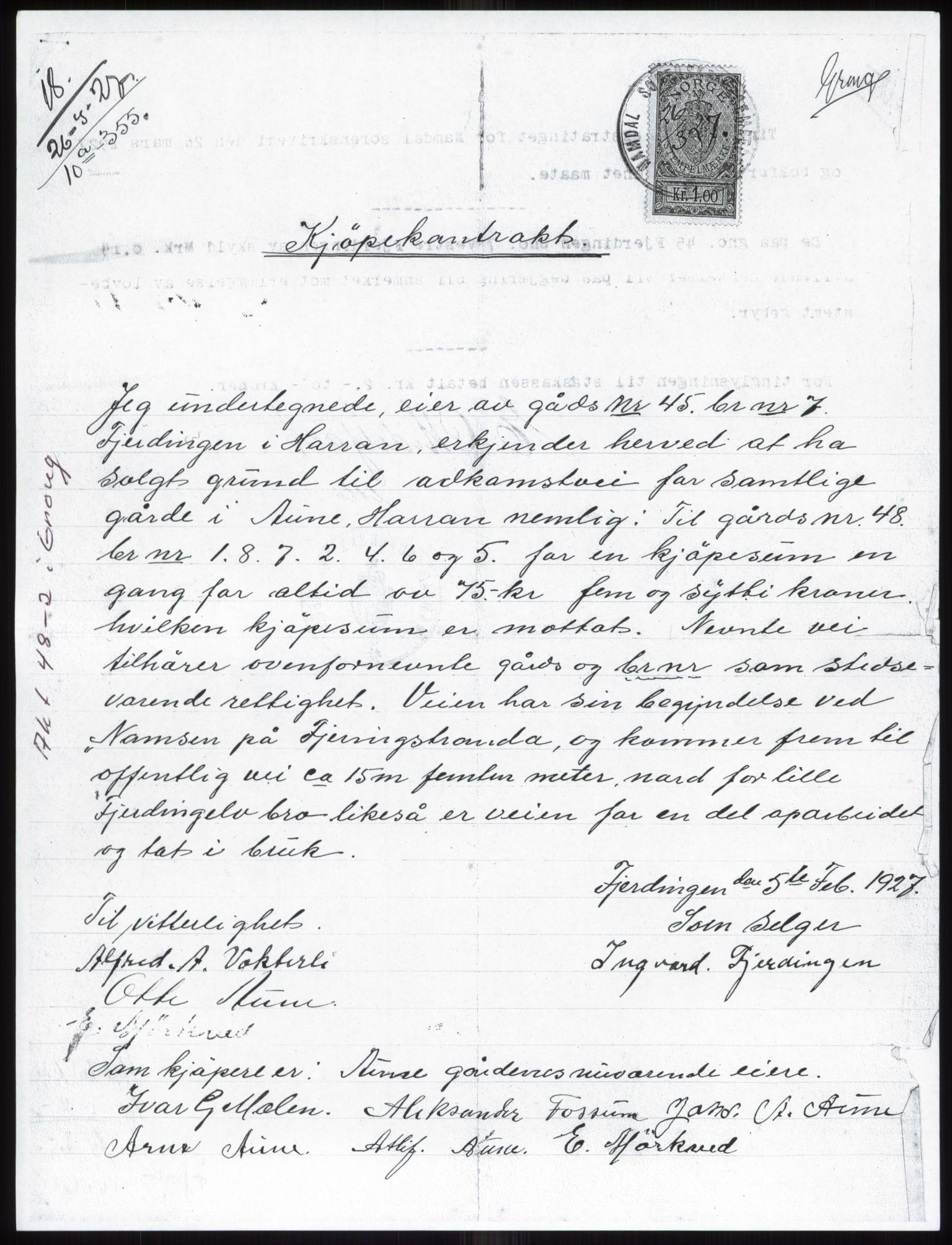Namdal sorenskriveri, SAT/A-4133/1/2/2C: Pantebok nr. -, 1926-1930, Tingl.dato: 26.03.1927
