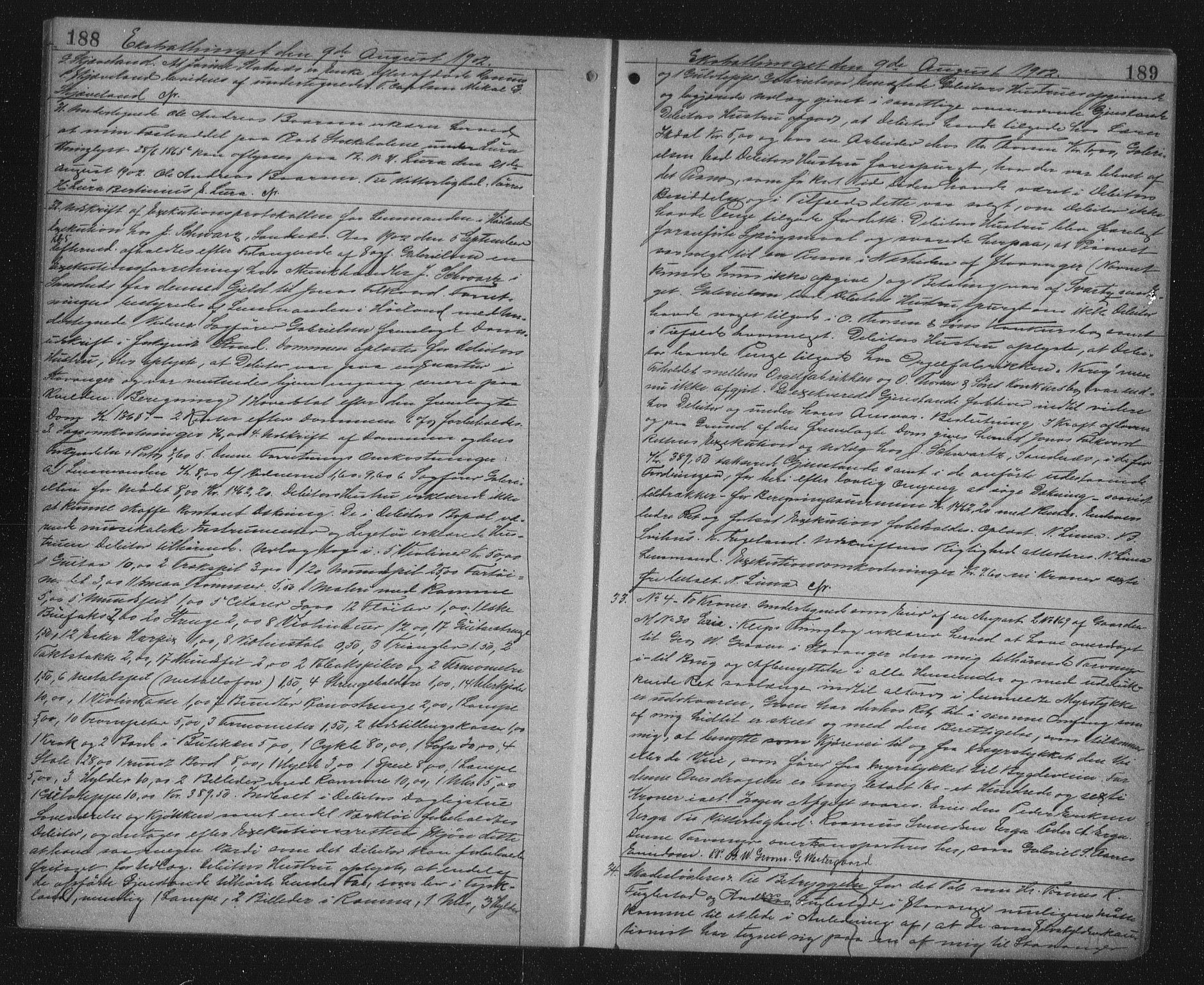 Jæren sorenskriveri, AV/SAST-A-100310/01/4/41/41BF/L0017: Pantebok nr. 23, 1902-1904, s. 188-189