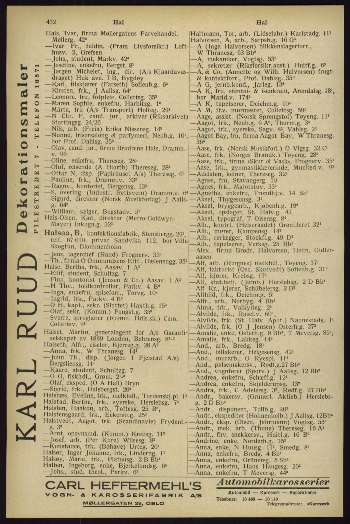 Kristiania/Oslo adressebok, PUBL/-, 1929, s. 432