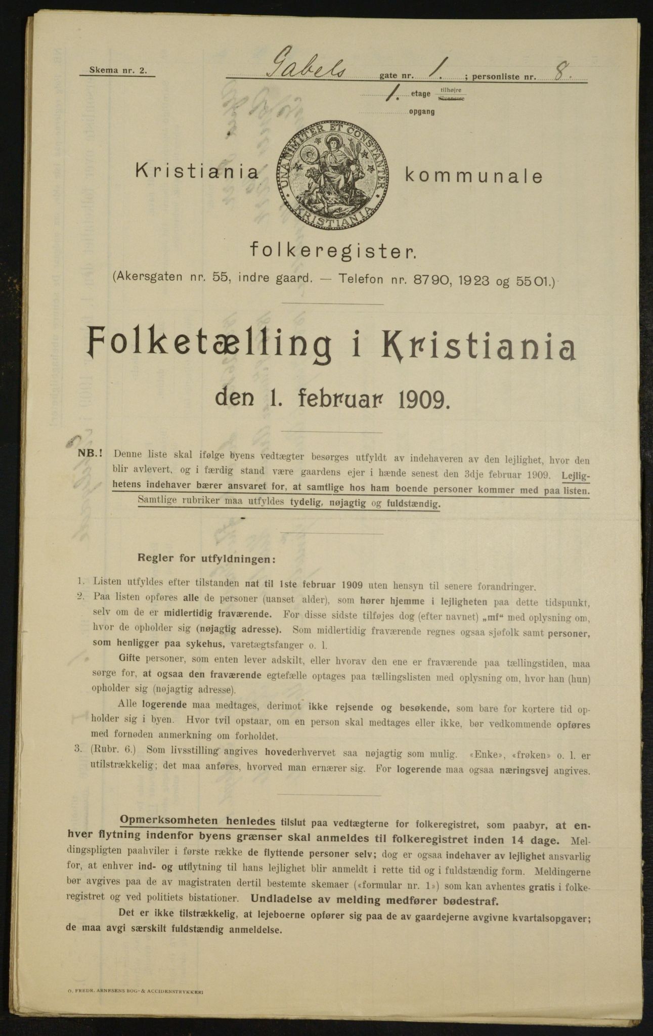 OBA, Kommunal folketelling 1.2.1909 for Kristiania kjøpstad, 1909, s. 25924