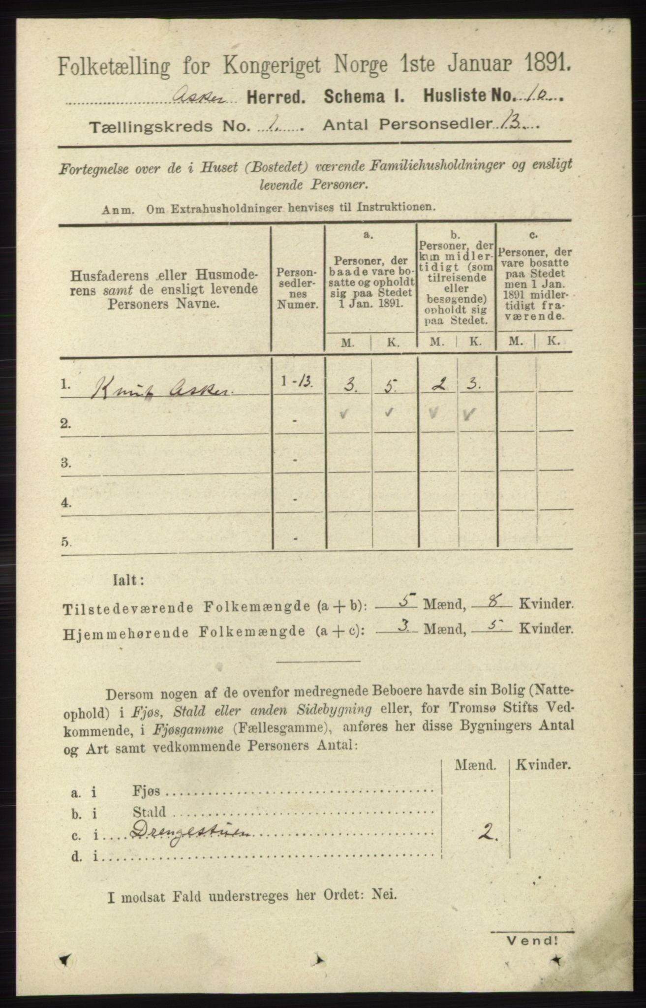 RA, Folketelling 1891 for 0220 Asker herred, 1891, s. 36