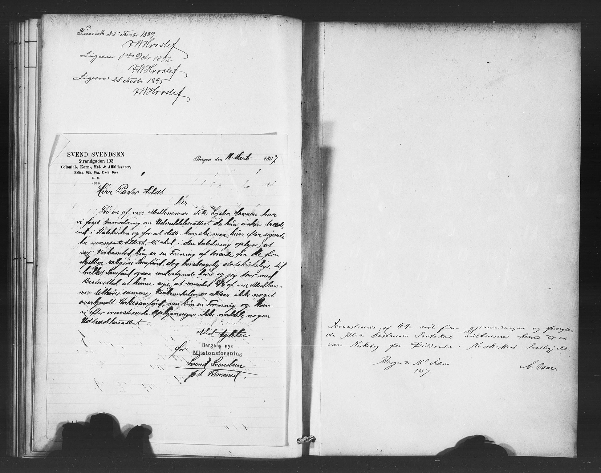 Korskirken sokneprestembete, AV/SAB-A-76101/H/Haa/L0052: Ministerialbok nr. G 2, 1887-1899