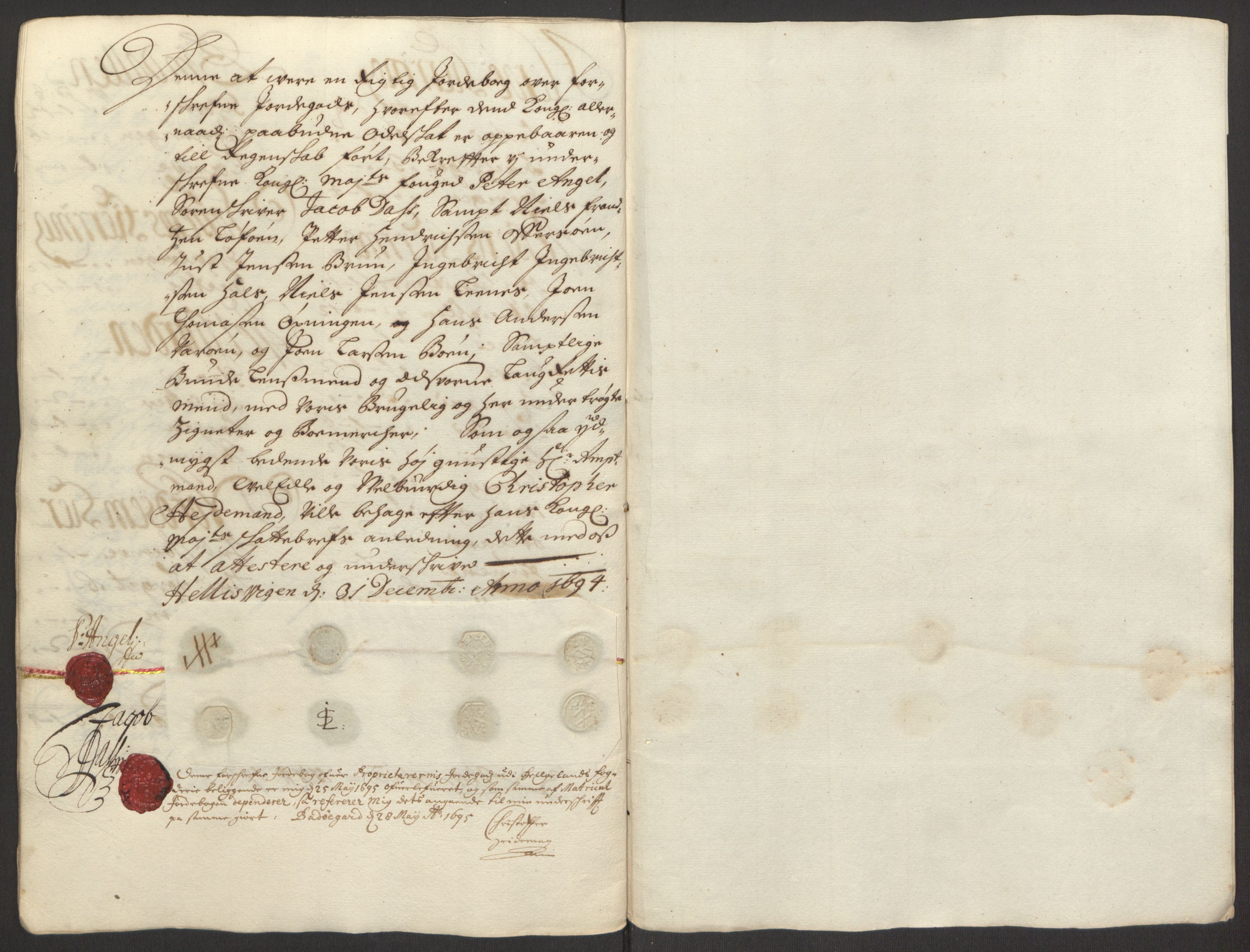 Rentekammeret inntil 1814, Reviderte regnskaper, Fogderegnskap, RA/EA-4092/R65/L4505: Fogderegnskap Helgeland, 1693-1696, s. 253
