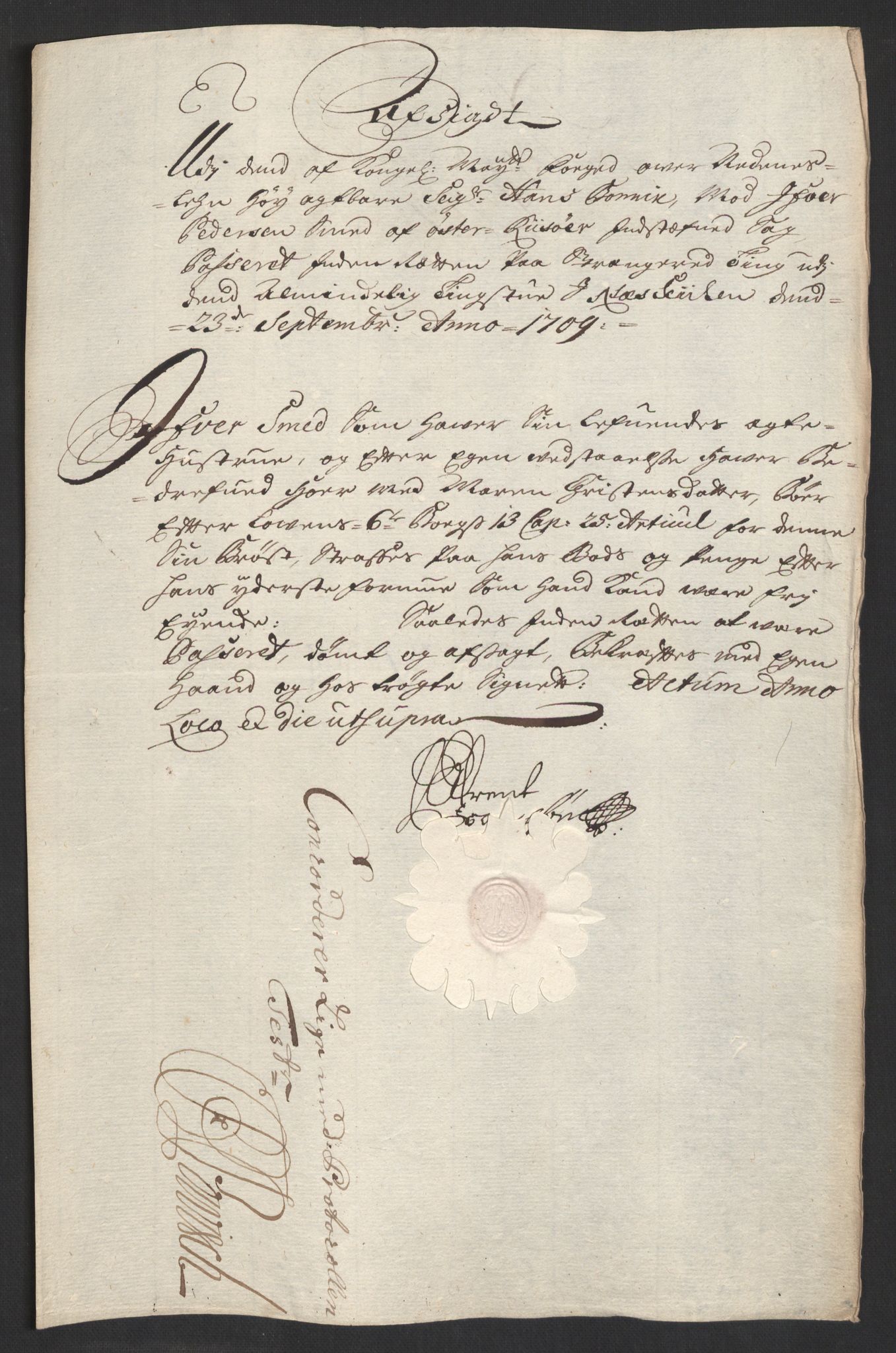 Rentekammeret inntil 1814, Reviderte regnskaper, Fogderegnskap, RA/EA-4092/R39/L2318: Fogderegnskap Nedenes, 1706-1709, s. 451