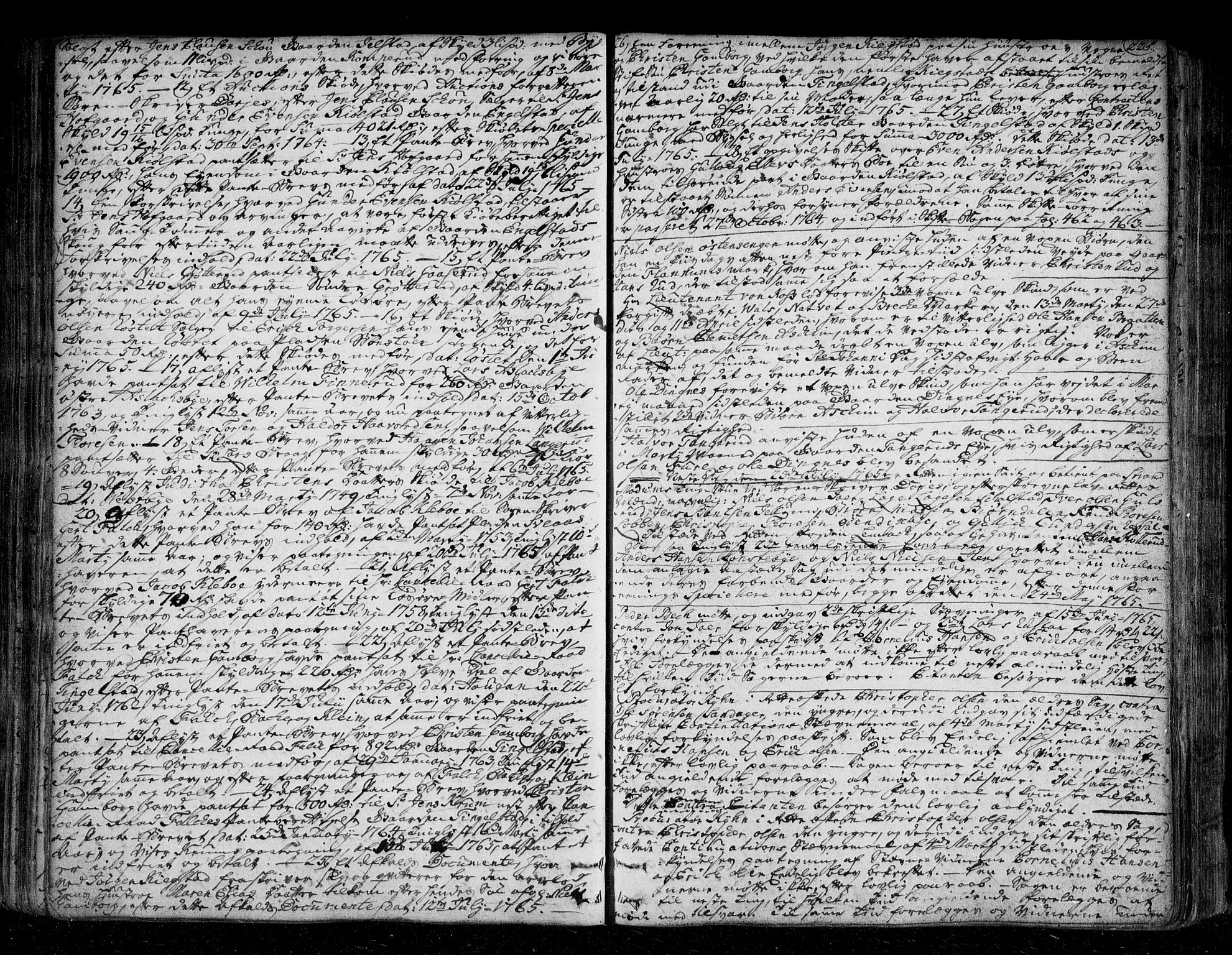 Eiker, Modum og Sigdal sorenskriveri, SAKO/A-123/F/Fa/Fac/L0007: Tingbok, 1762-1768, s. 225