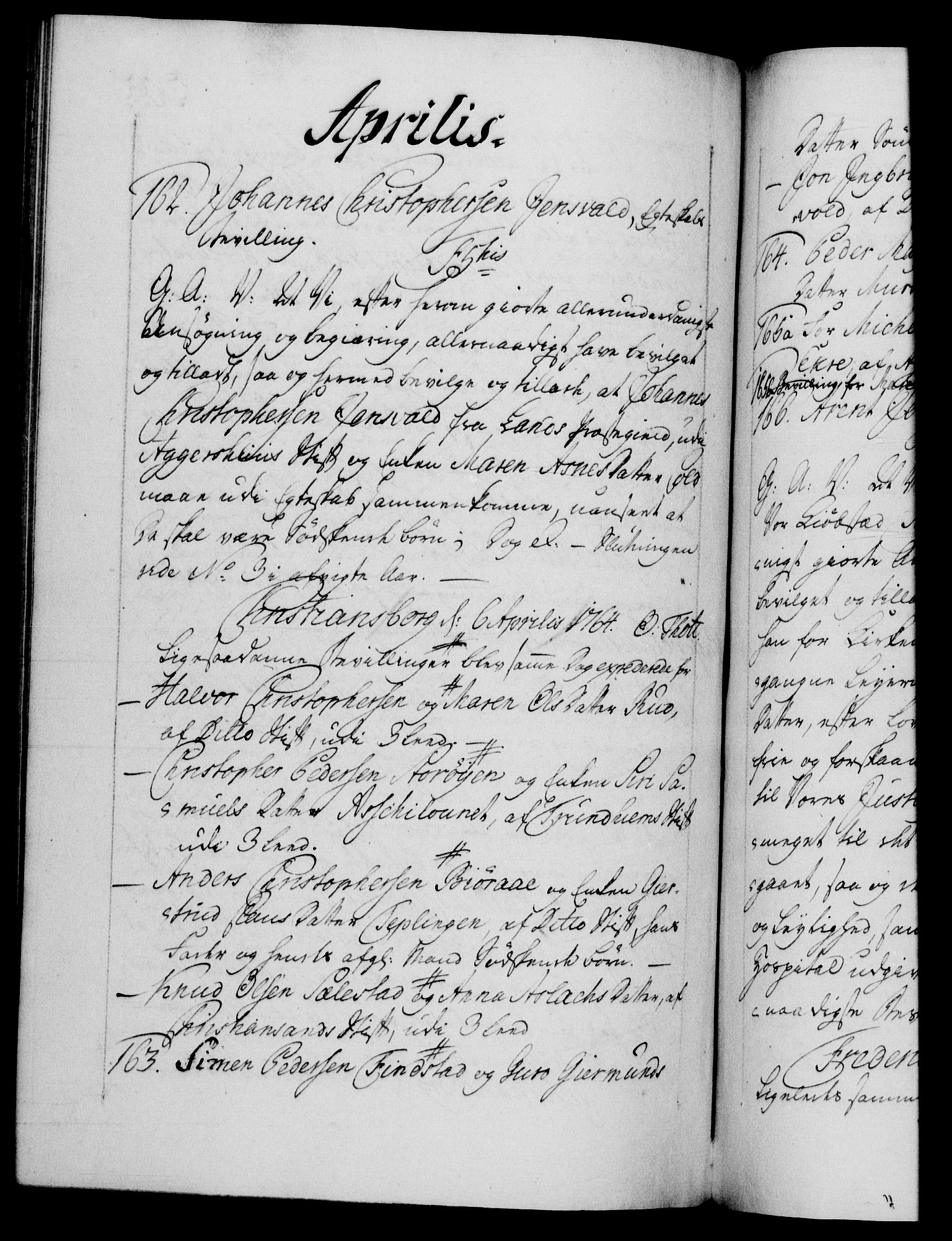 Danske Kanselli 1572-1799, RA/EA-3023/F/Fc/Fca/Fcaa/L0042: Norske registre, 1763-1766, s. 305b