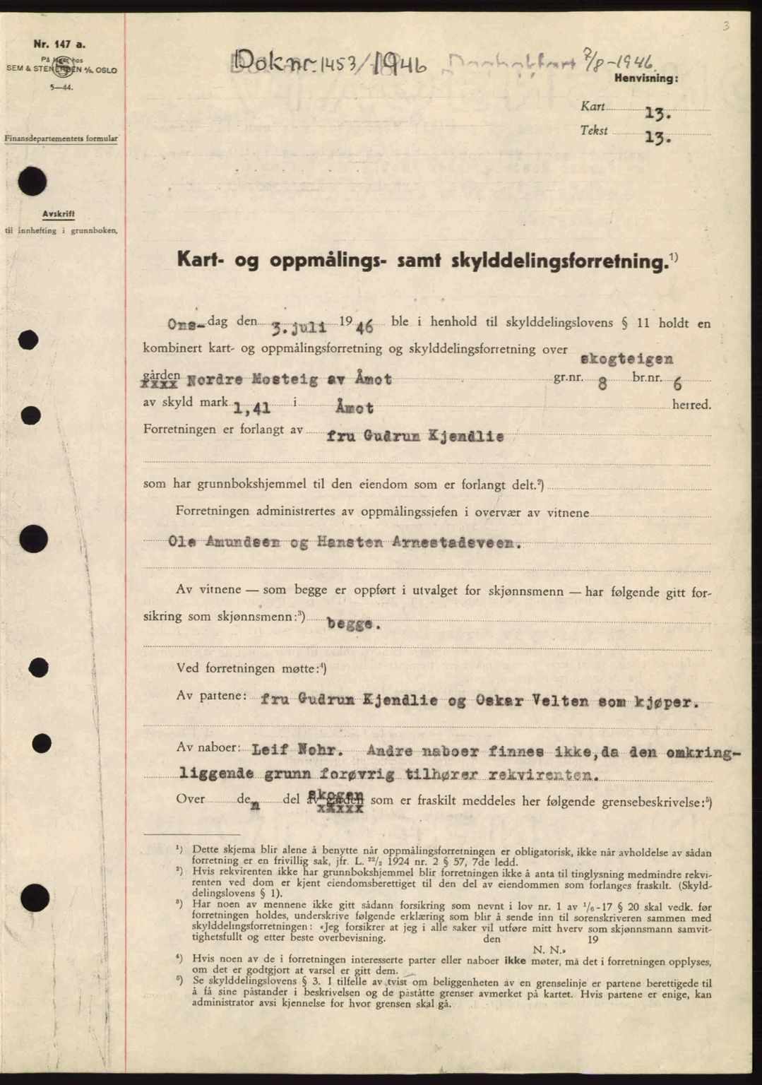 Sør-Østerdal sorenskriveri, AV/SAH-TING-018/H/Hb/Hbb/L0074: Pantebok nr. A74, 1946-1946, Dagboknr: 1453/1946