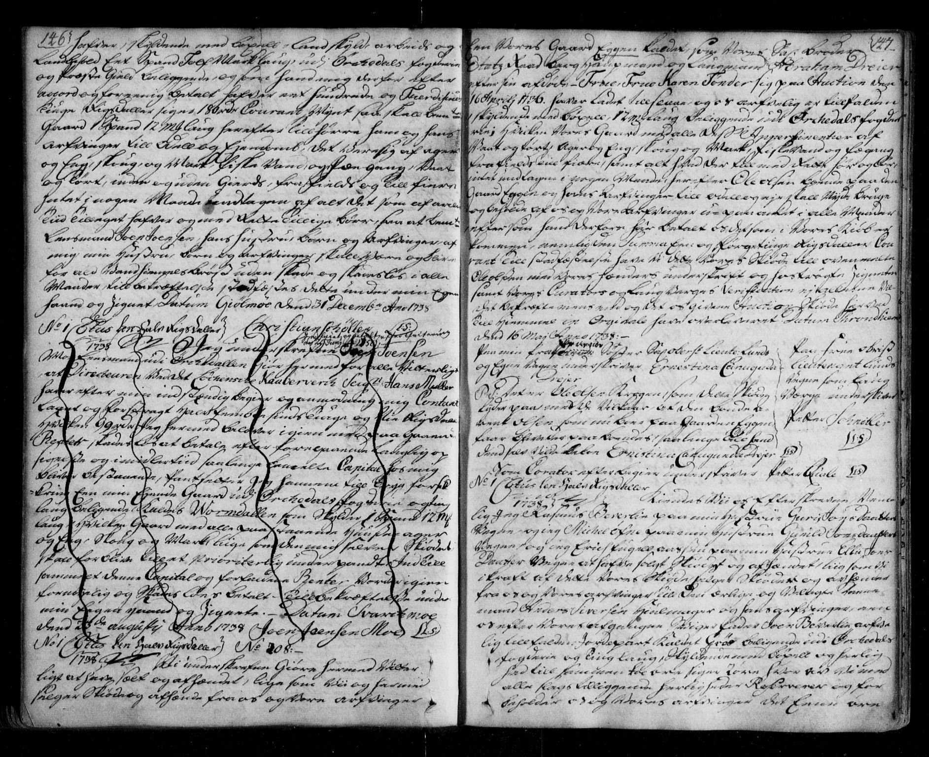 Orkdal sorenskriveri, SAT/A-4169/1/2/2C/L0002: Pantebok nr. B, 1732-1750, s. 146-147