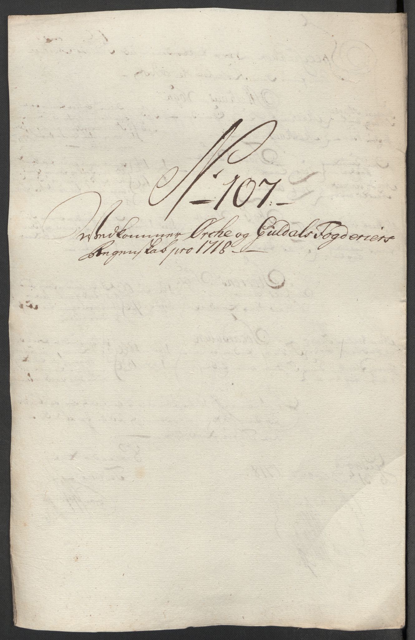 Rentekammeret inntil 1814, Reviderte regnskaper, Fogderegnskap, RA/EA-4092/R60/L3972: Fogderegnskap Orkdal og Gauldal, 1718, s. 279