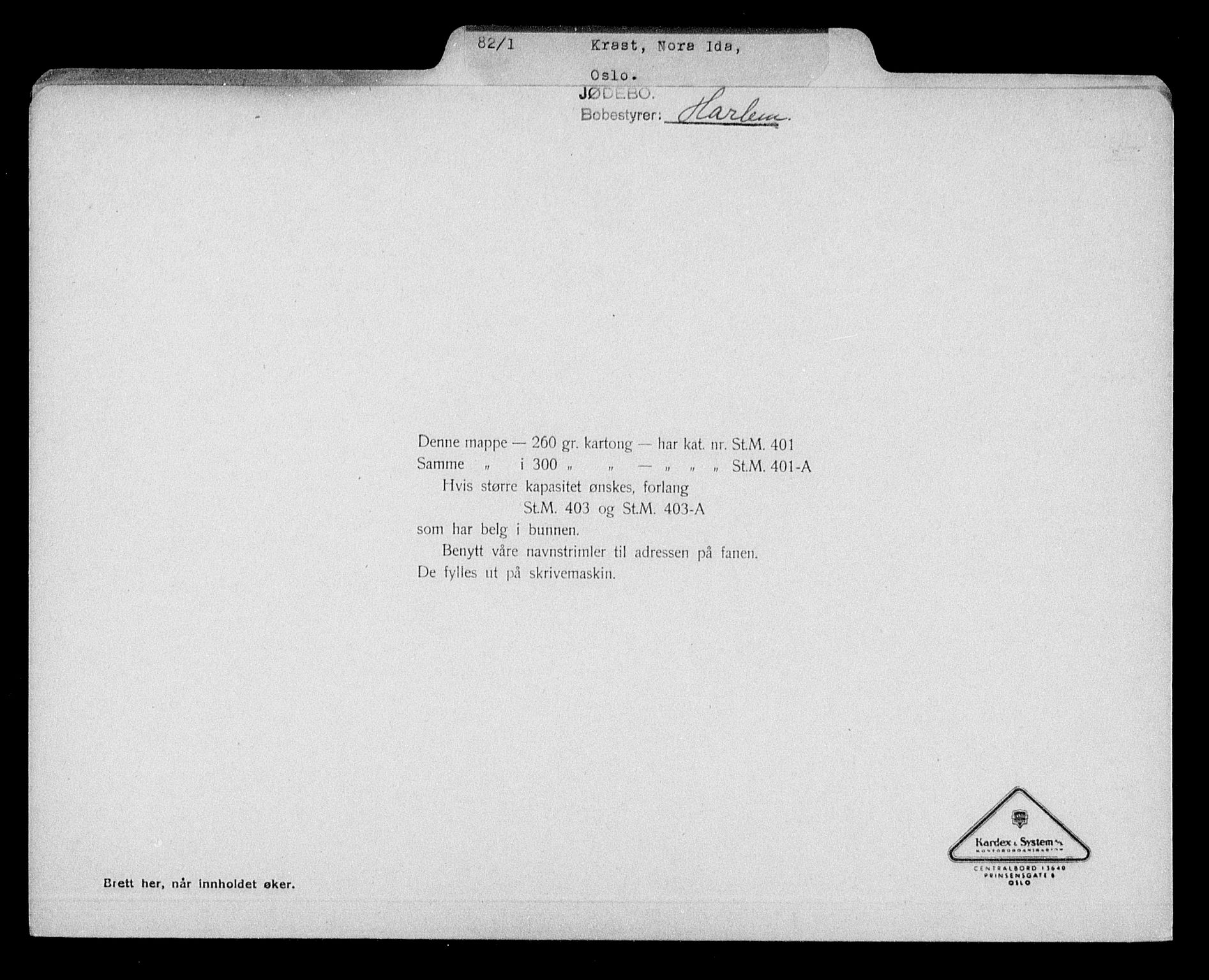 Justisdepartementet, Tilbakeføringskontoret for inndratte formuer, RA/S-1564/H/Hc/Hcc/L0954: --, 1945-1947, s. 307