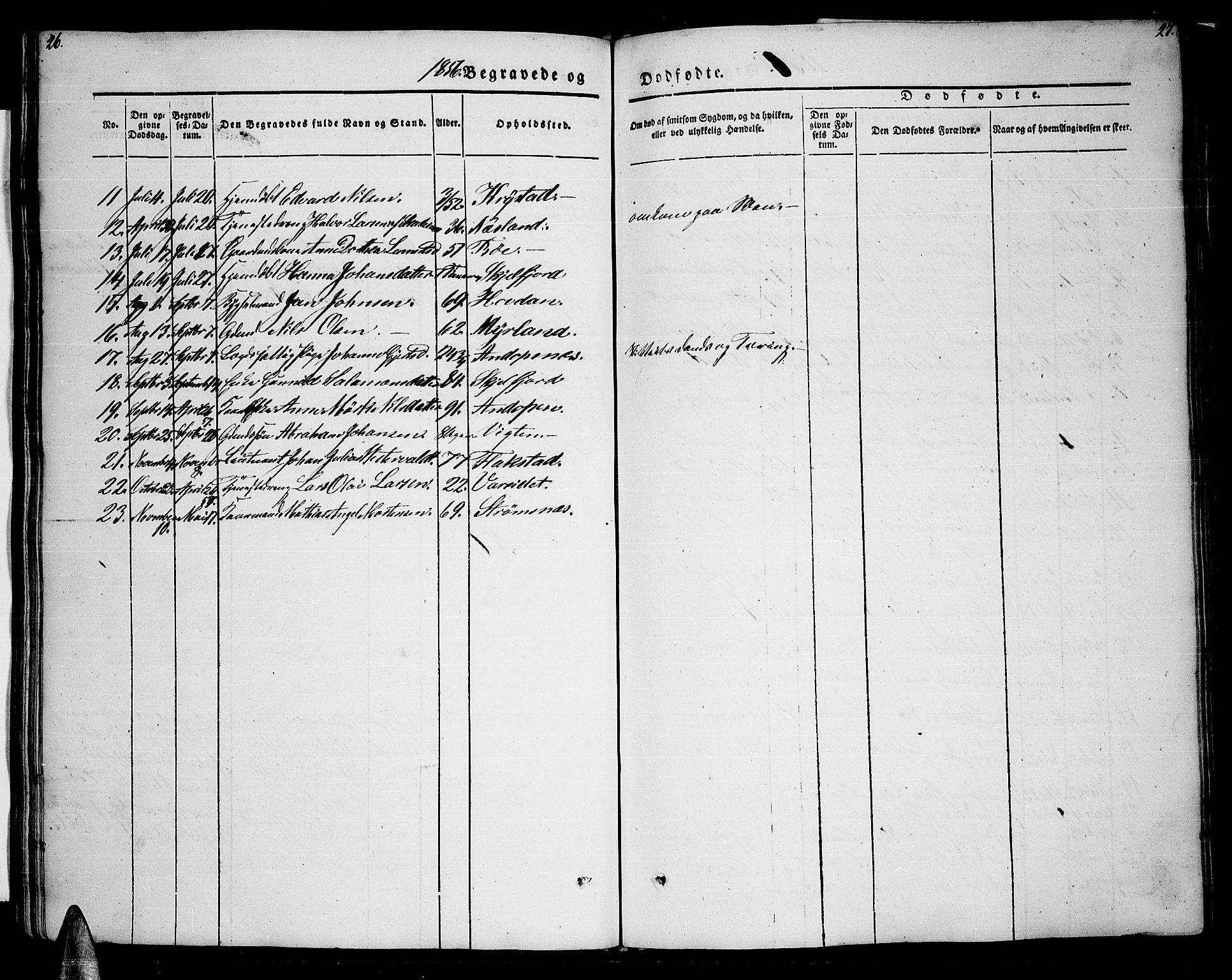 Ministerialprotokoller, klokkerbøker og fødselsregistre - Nordland, AV/SAT-A-1459/885/L1212: Klokkerbok nr. 885C01, 1847-1873, s. 26-27