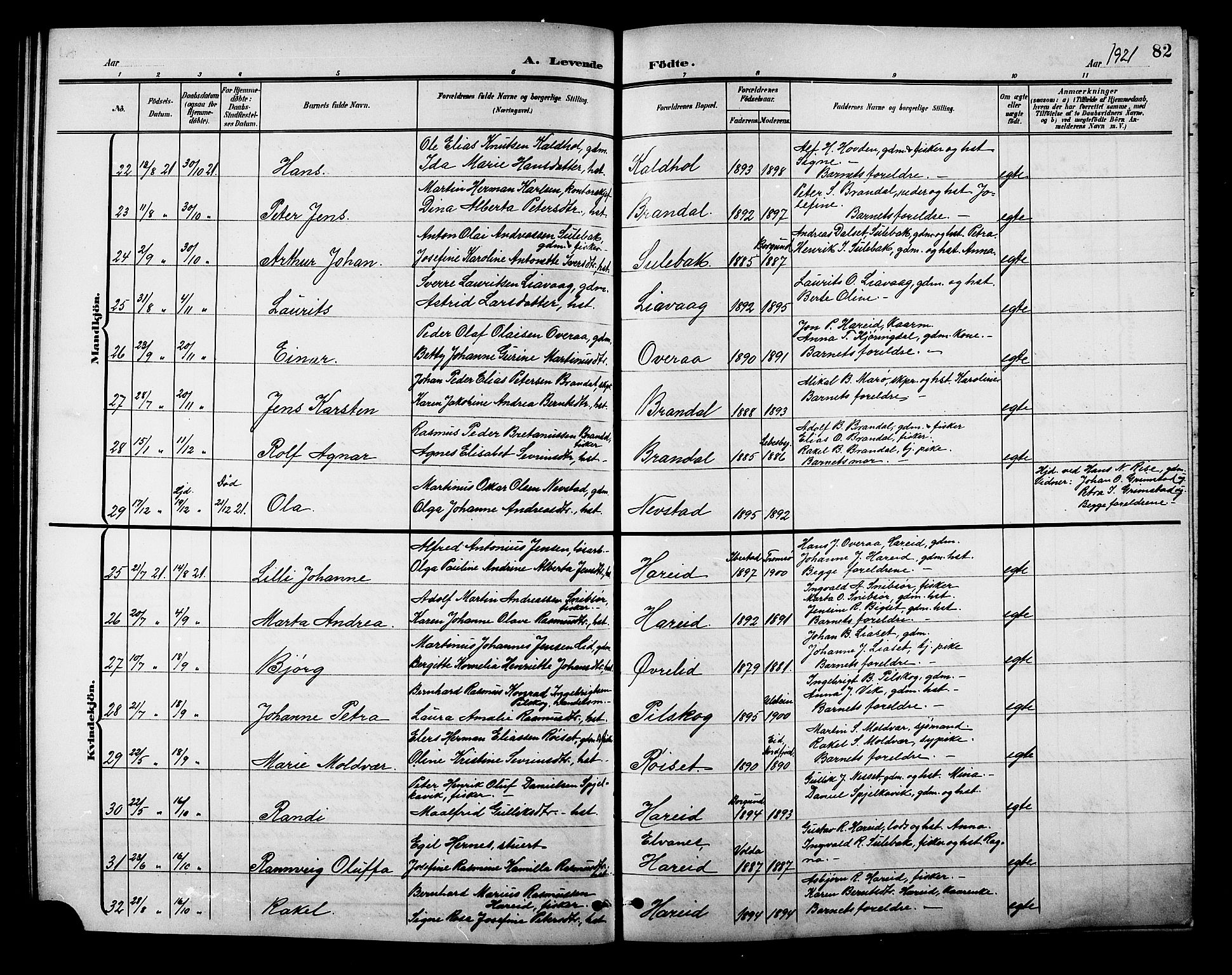 Ministerialprotokoller, klokkerbøker og fødselsregistre - Møre og Romsdal, SAT/A-1454/510/L0126: Klokkerbok nr. 510C03, 1900-1922, s. 82