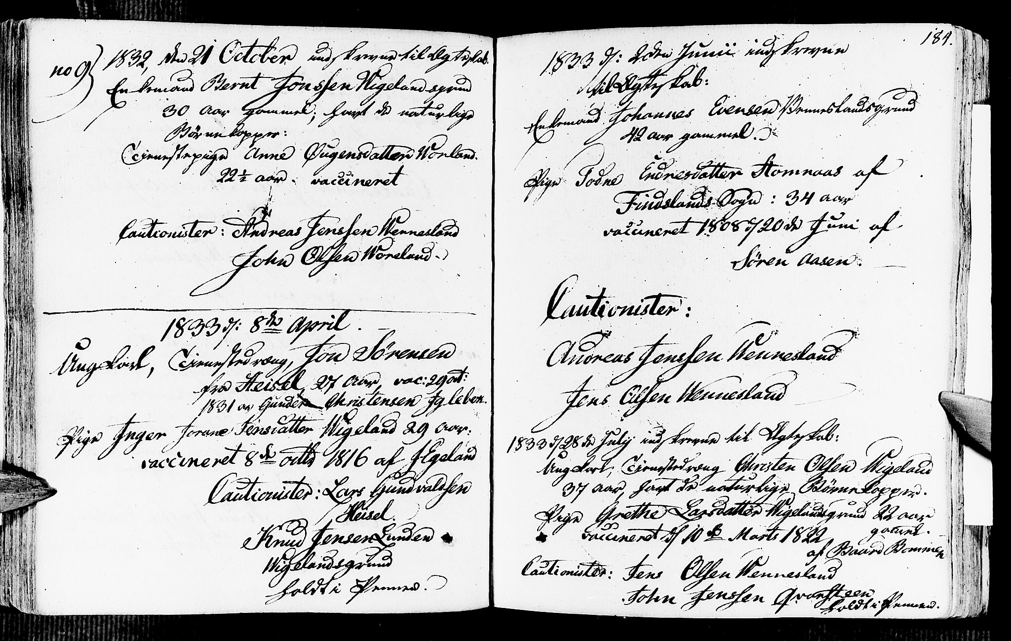 Vennesla sokneprestkontor, AV/SAK-1111-0045/Fa/Fab/L0002: Ministerialbok nr. A 2, 1794-1834, s. 184