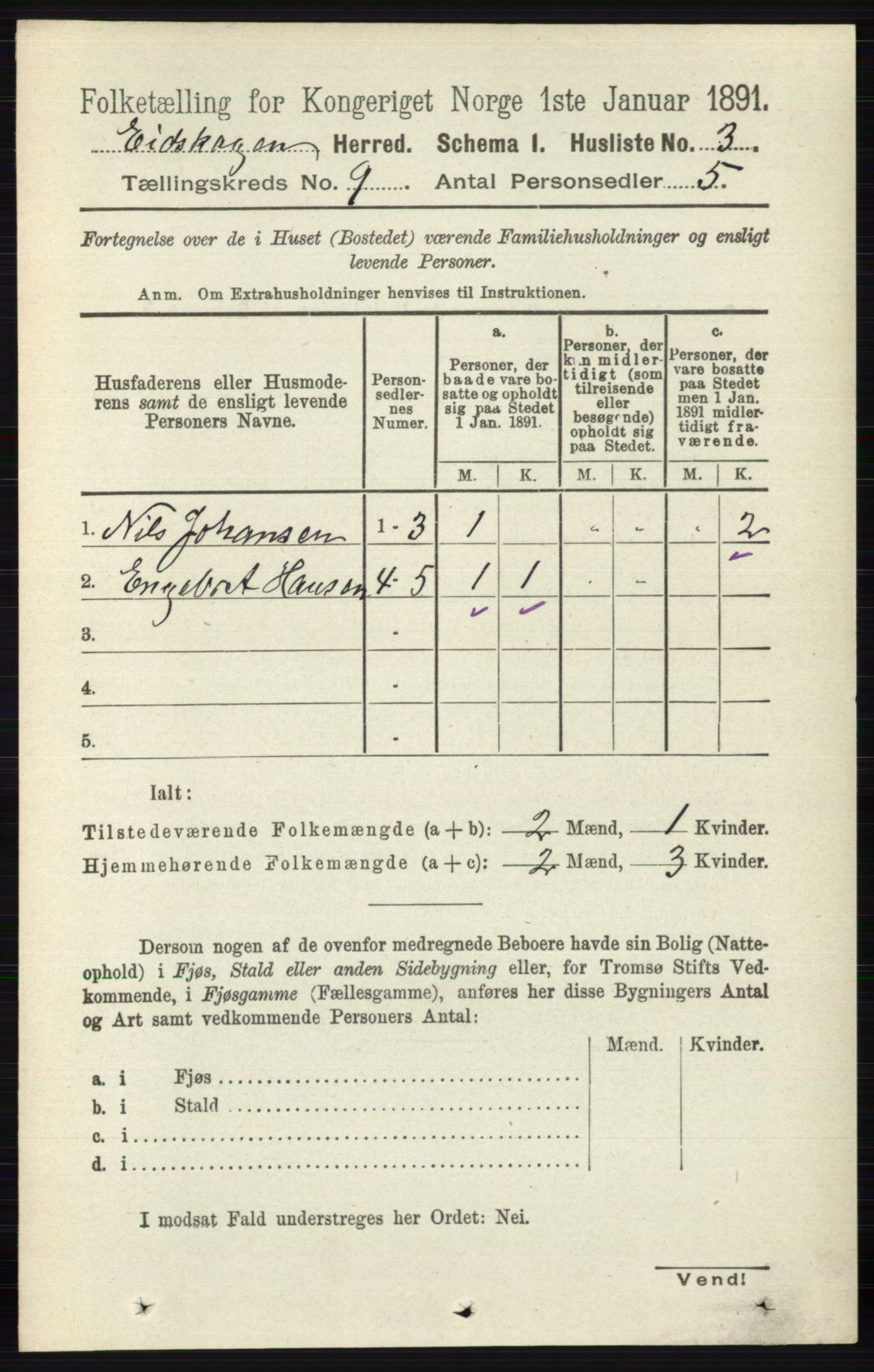 RA, Folketelling 1891 for 0420 Eidskog herred, 1891, s. 5279