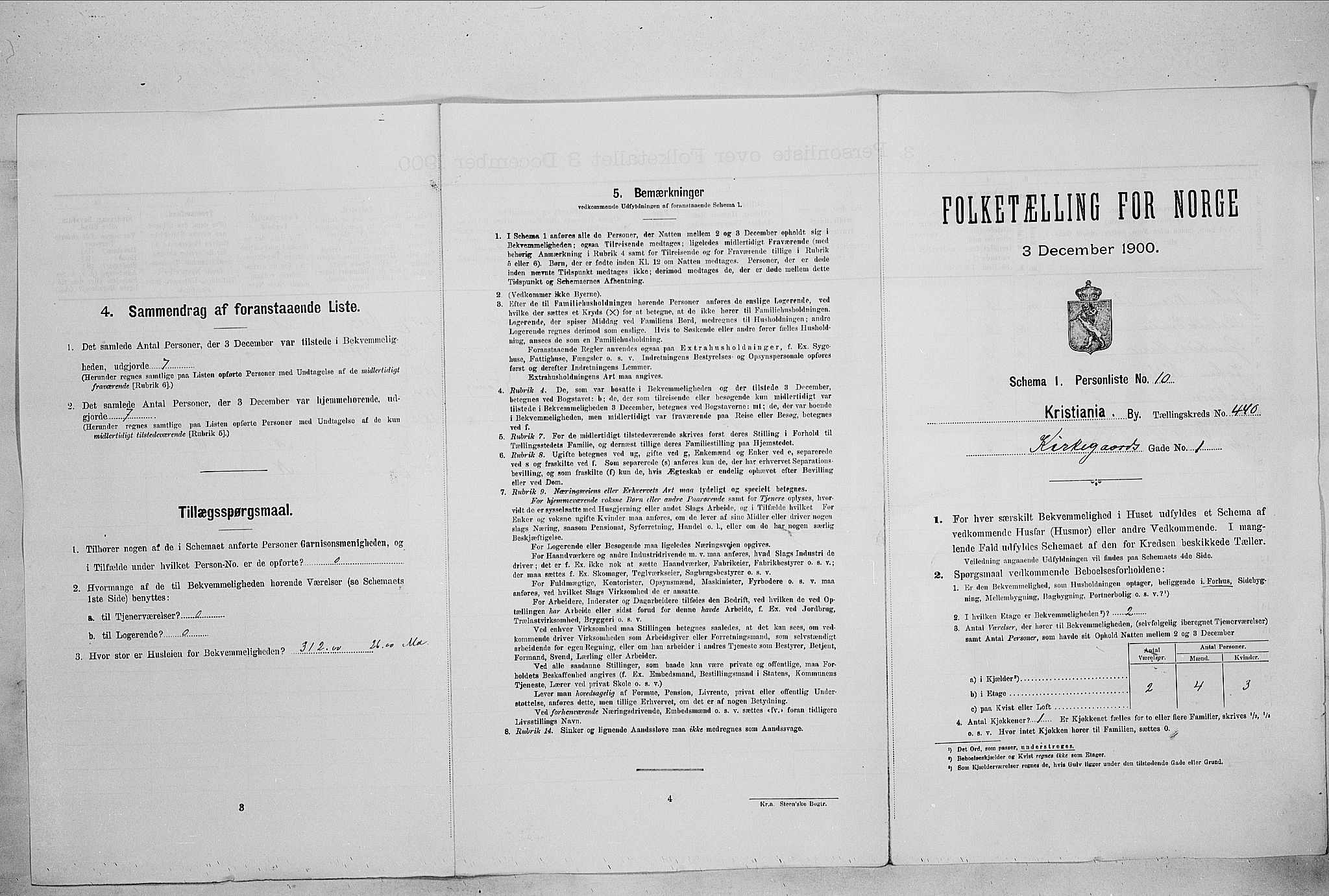 SAO, Folketelling 1900 for 0301 Kristiania kjøpstad, 1900, s. 46516