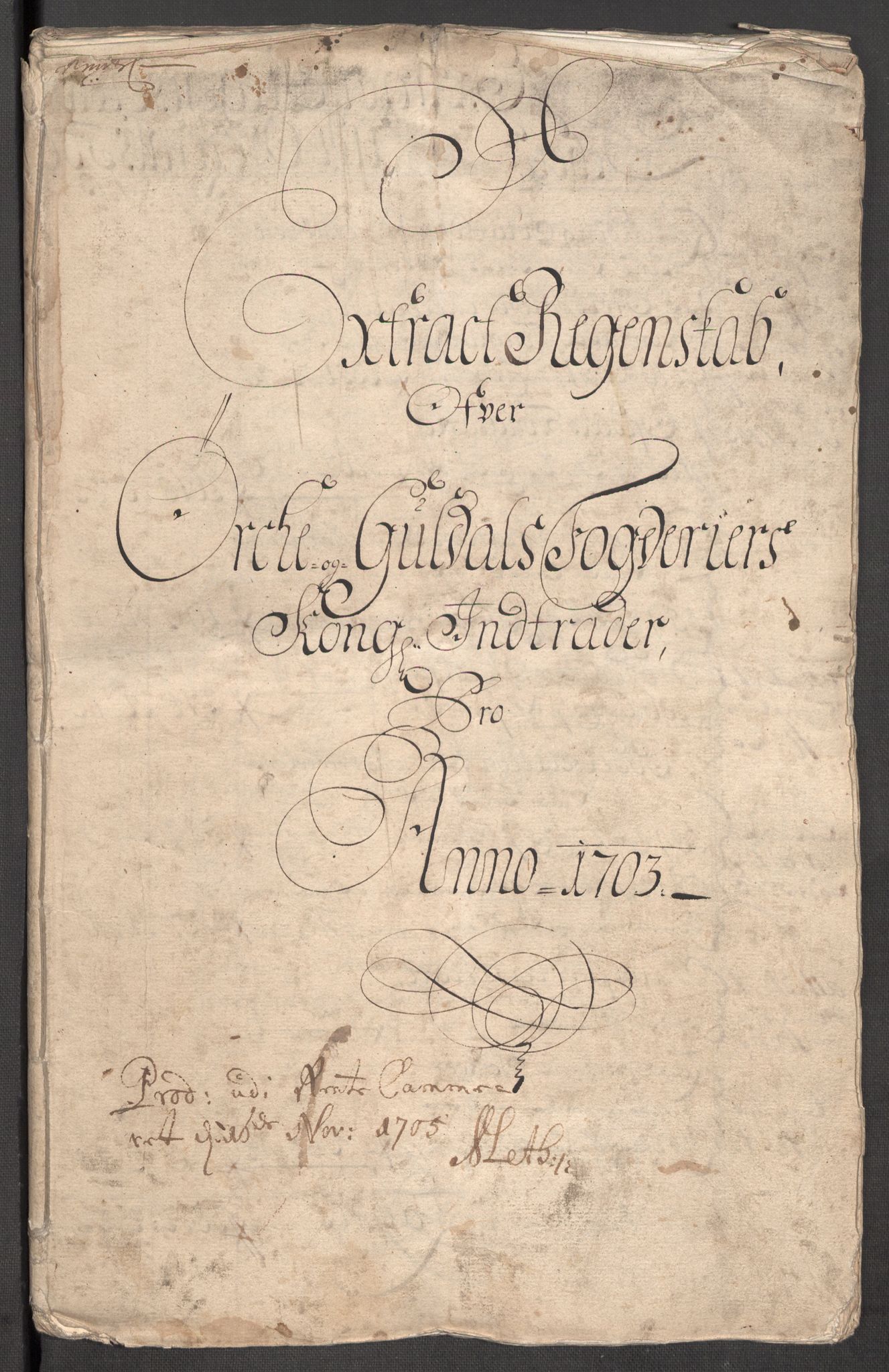 Rentekammeret inntil 1814, Reviderte regnskaper, Fogderegnskap, RA/EA-4092/R60/L3953: Fogderegnskap Orkdal og Gauldal, 1703, s. 3