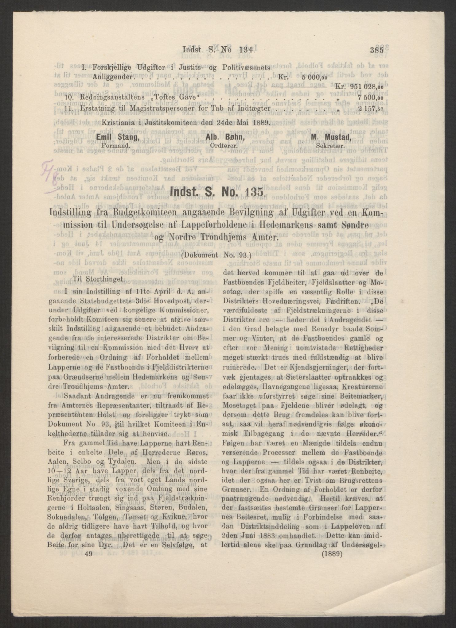 Landbruksdepartementet, Kontorer for reindrift og ferskvannsfiske, AV/RA-S-1247/2/E/Eb/L0014: Lappekommisjonen, 1885-1890, s. 596