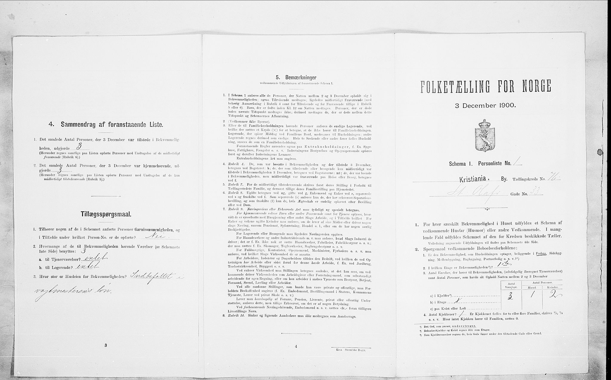 SAO, Folketelling 1900 for 0301 Kristiania kjøpstad, 1900, s. 90106