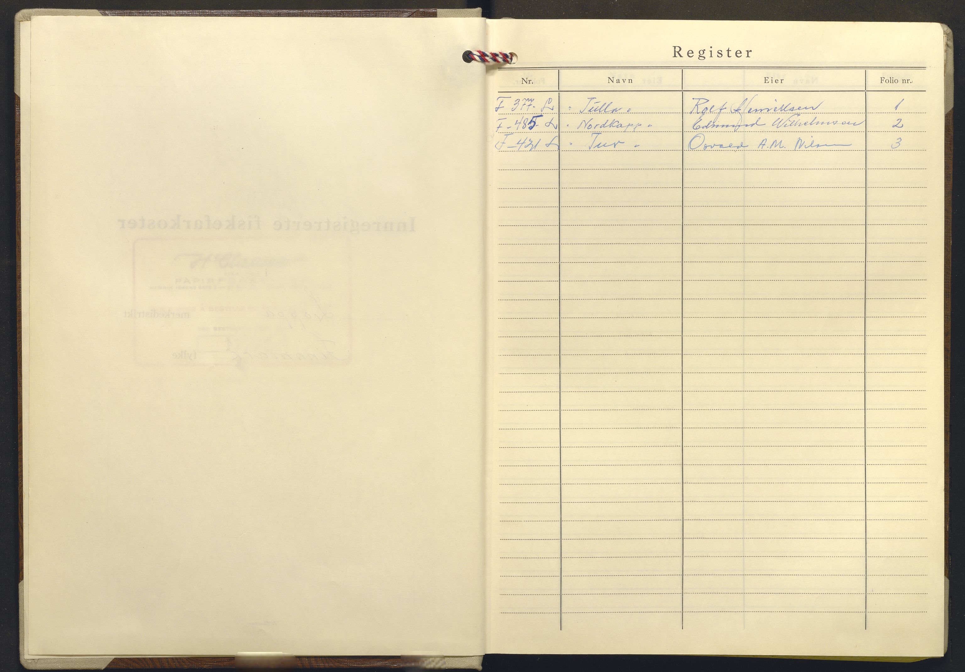 Fiskeridirektoratet - 1 Adm. ledelse - 13 Båtkontoret, AV/SAB-A-2003/I/Ia/Ia.a/L0034: 135.0111/3 Merkeprotokoll - Loppa, 1969