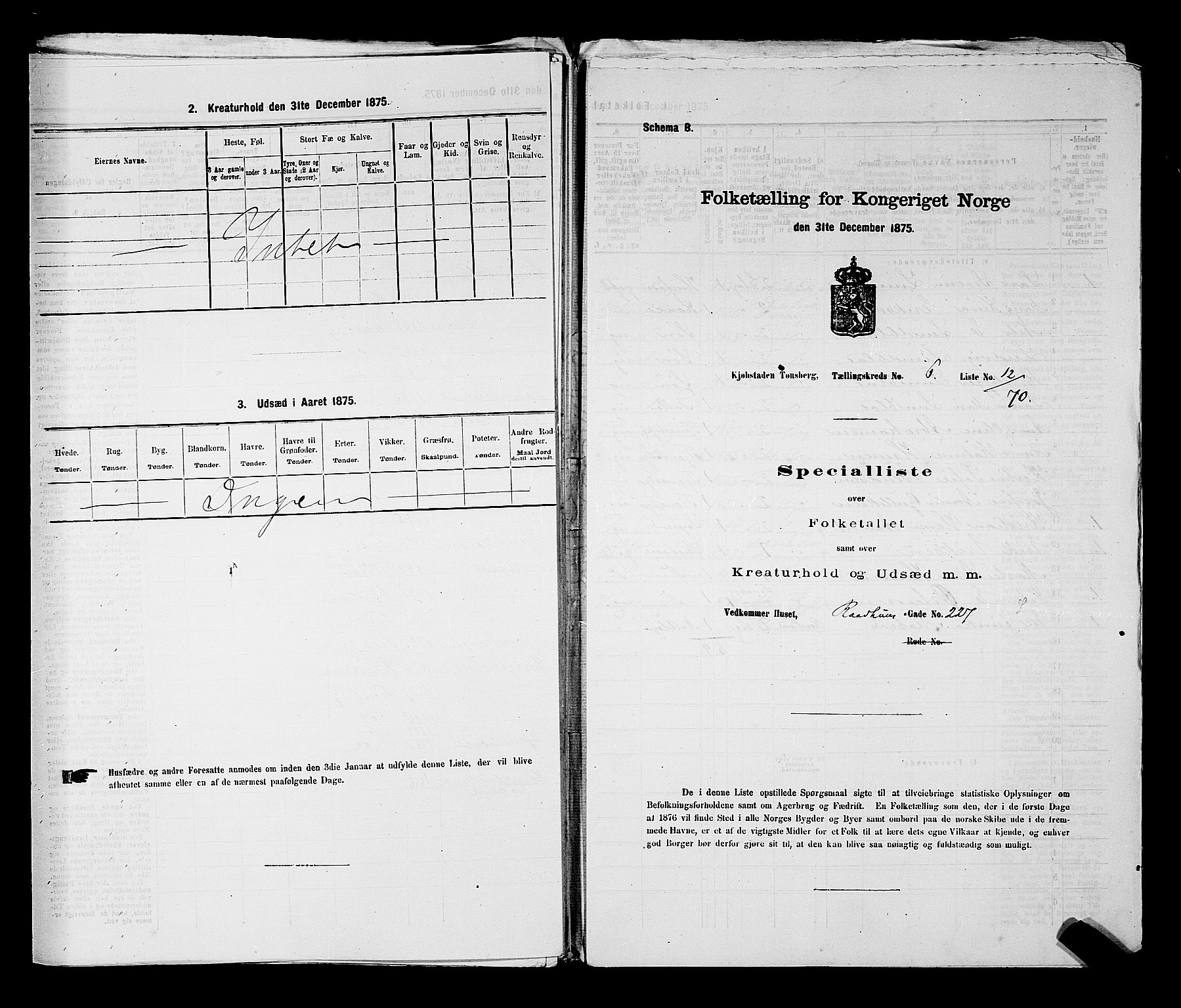 SAKO, Folketelling 1875 for 0705P Tønsberg prestegjeld, 1875, s. 187