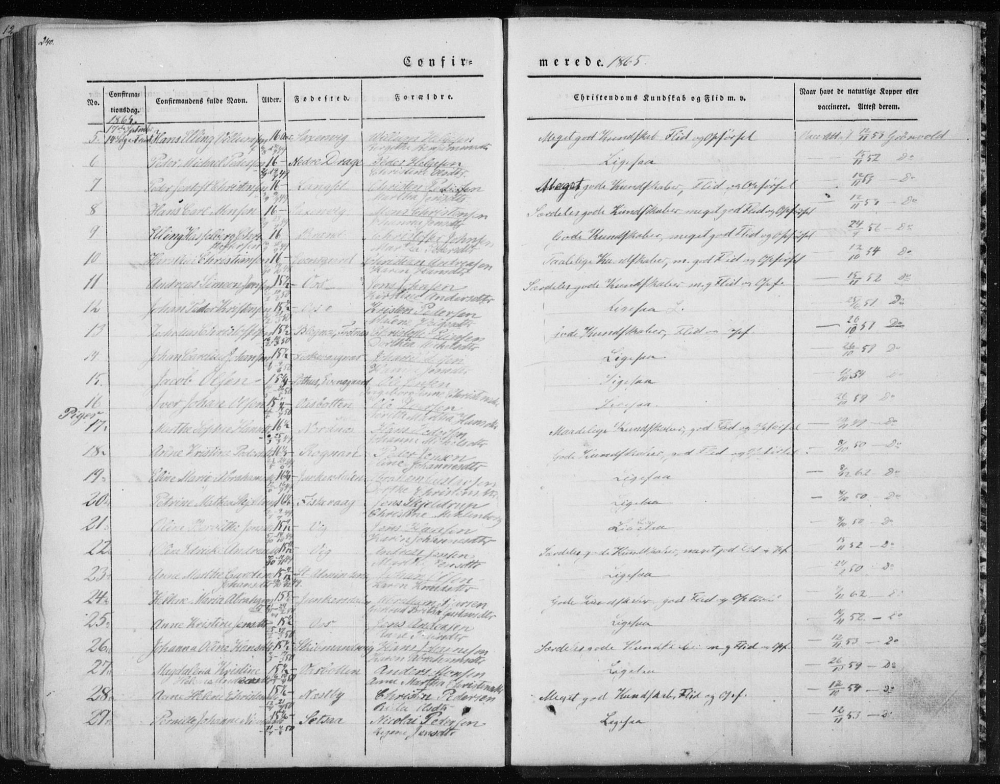 Ministerialprotokoller, klokkerbøker og fødselsregistre - Nordland, AV/SAT-A-1459/847/L0666: Ministerialbok nr. 847A06, 1842-1871, s. 240