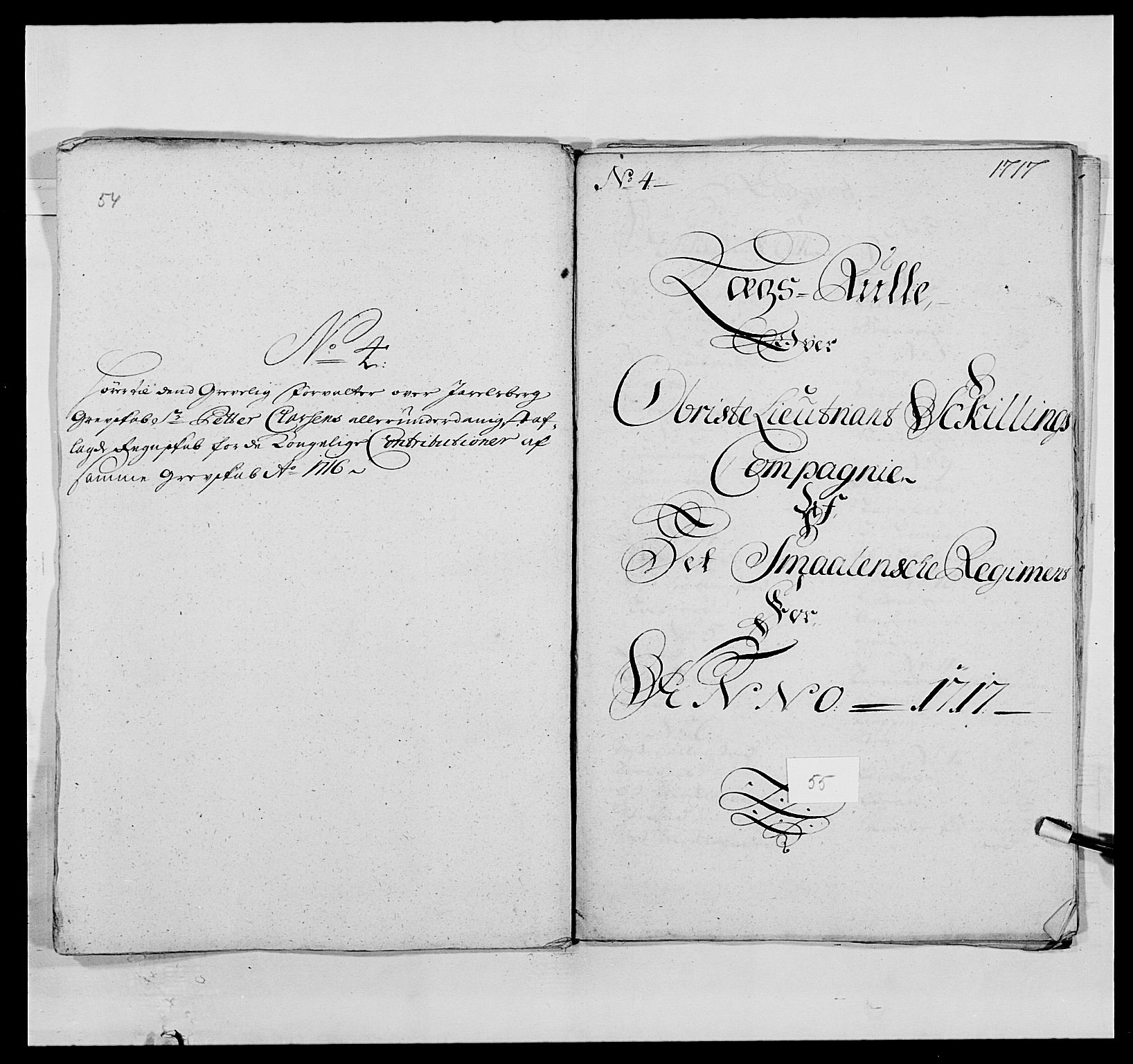Kommanderende general (KG I) med Det norske krigsdirektorium, AV/RA-EA-5419/E/Ea/L0494: Smålenske regiment, 1697-1717, s. 456