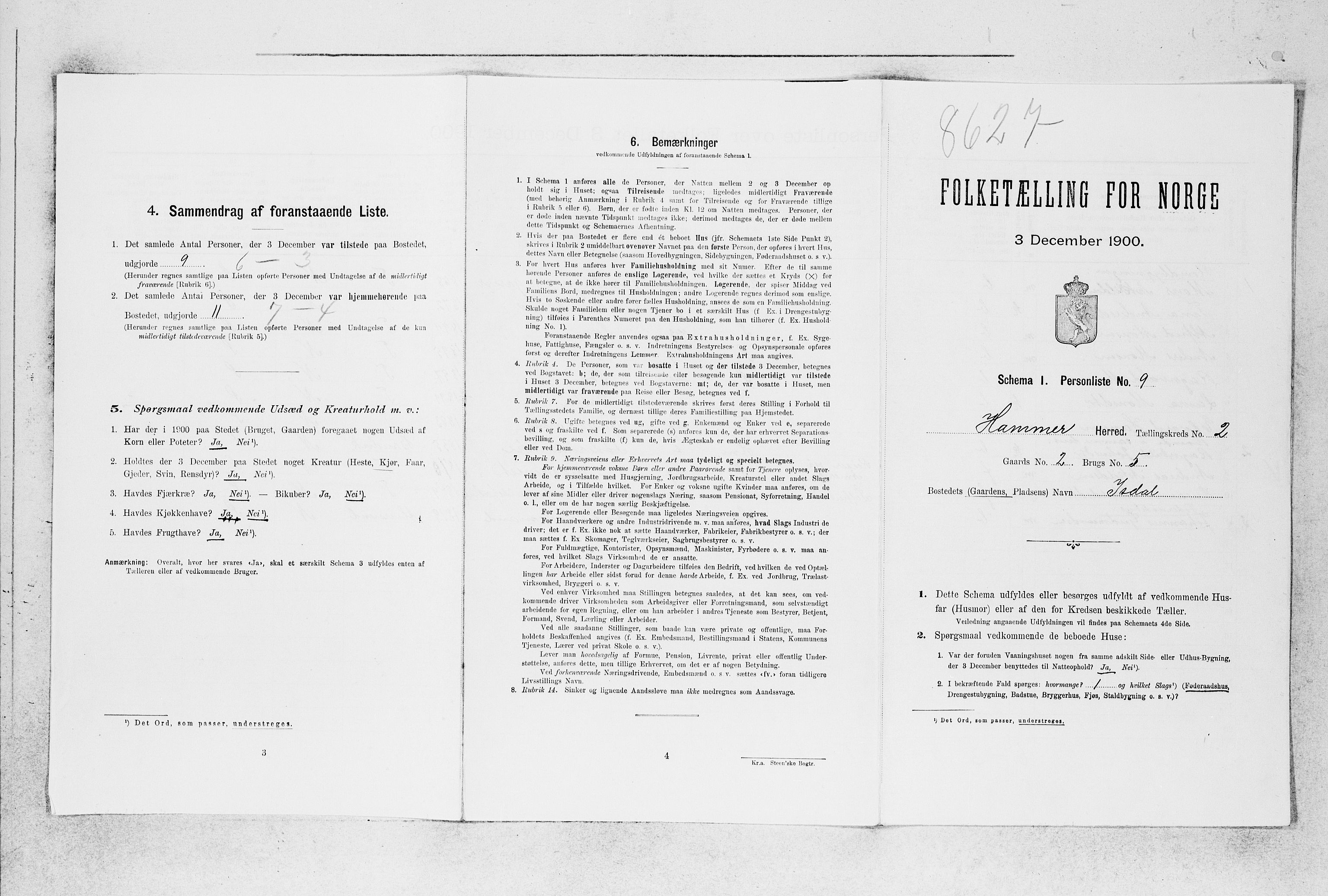 SAB, Folketelling 1900 for 1254 Hamre herred, 1900, s. 158