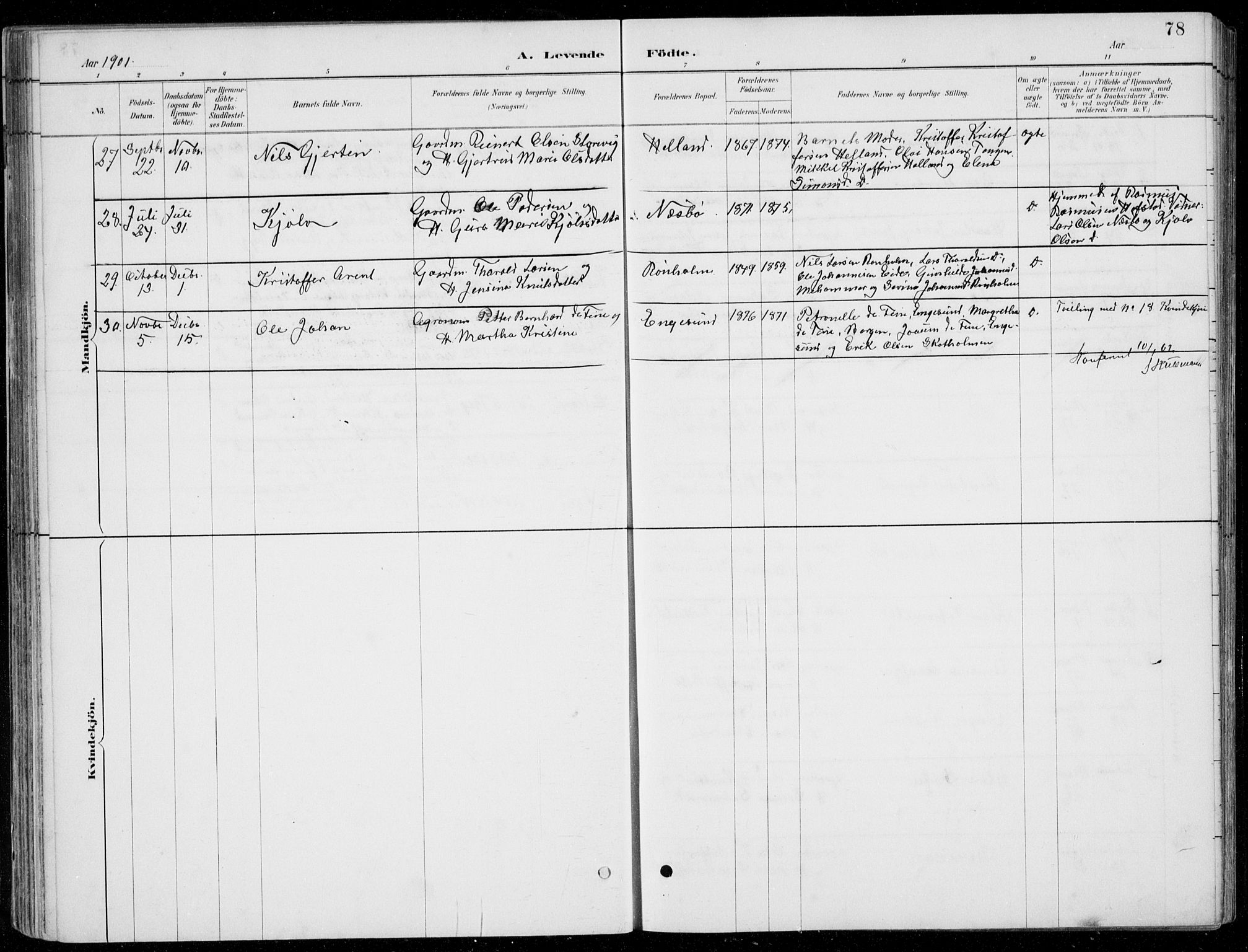 Fitjar sokneprestembete, AV/SAB-A-99926: Klokkerbok nr. A 2, 1887-1906, s. 78