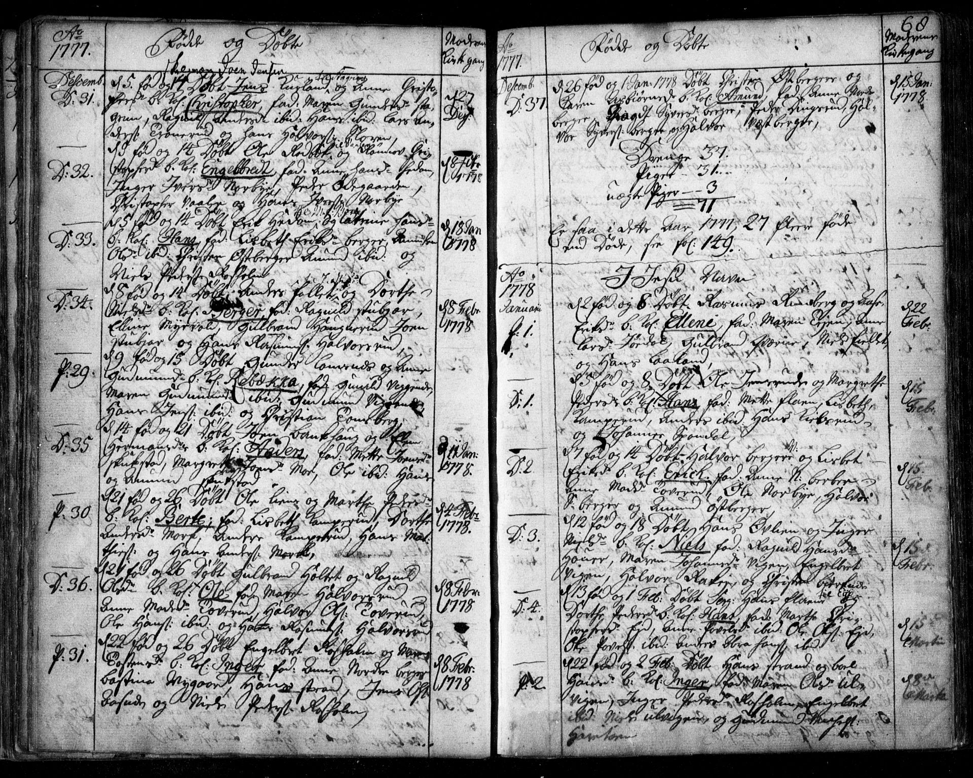 Aurskog prestekontor Kirkebøker, SAO/A-10304a/F/Fa/L0003: Ministerialbok nr. I 3, 1767-1807, s. 68