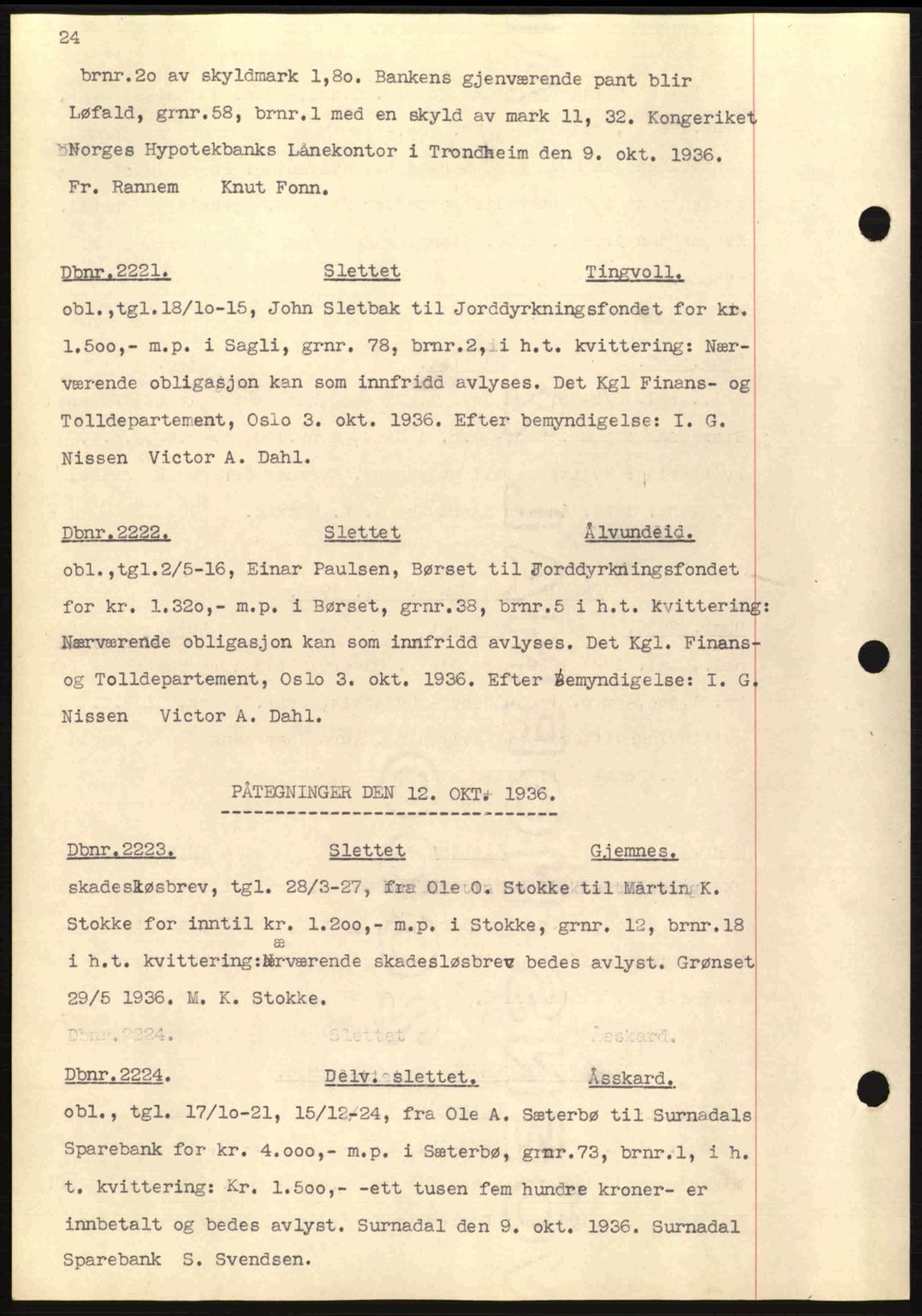 Nordmøre sorenskriveri, SAT/A-4132/1/2/2Ca: Pantebok nr. C80, 1936-1939, Dagboknr: 2221/1936