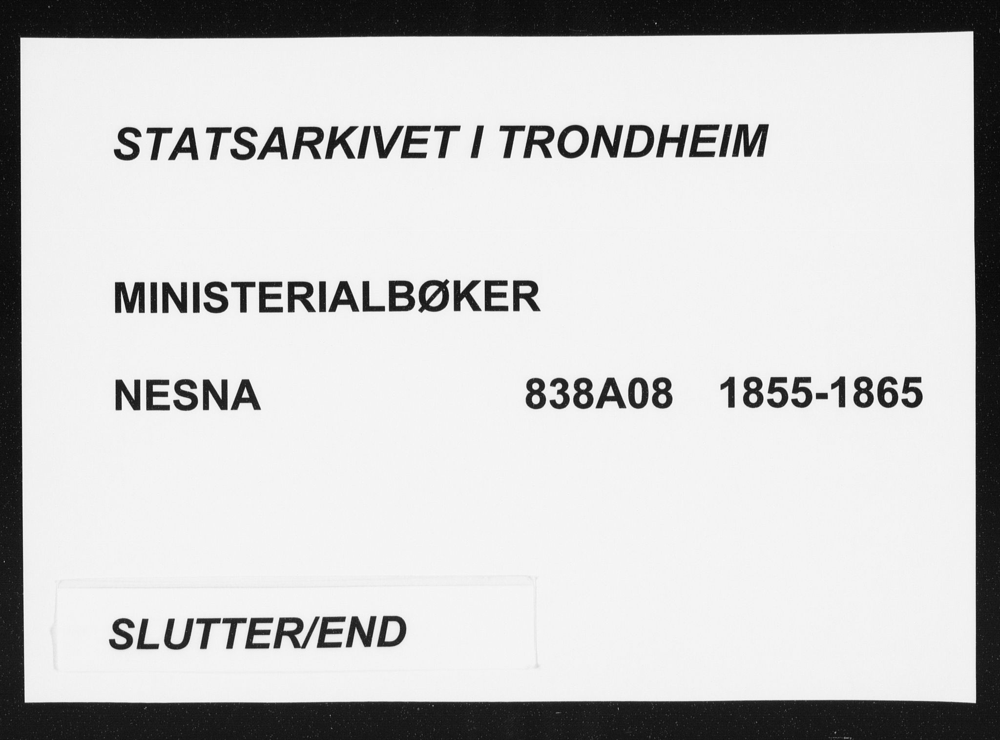 Ministerialprotokoller, klokkerbøker og fødselsregistre - Nordland, AV/SAT-A-1459/838/L0550: Ministerialbok nr. 838A08, 1855-1865